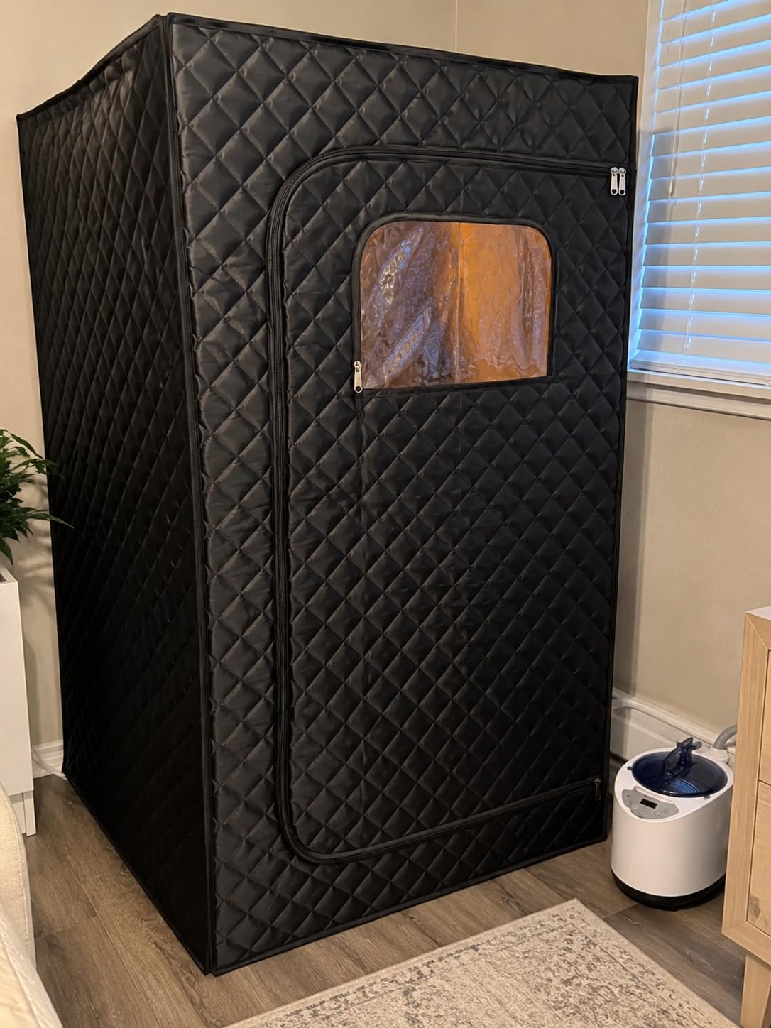 X-Vcak Upgraded Portable Sauna for Home，Relaxation, Steam Sauna for Home with Steamer, Remote Control, Folding Chair, 9 Levels customer photo 2