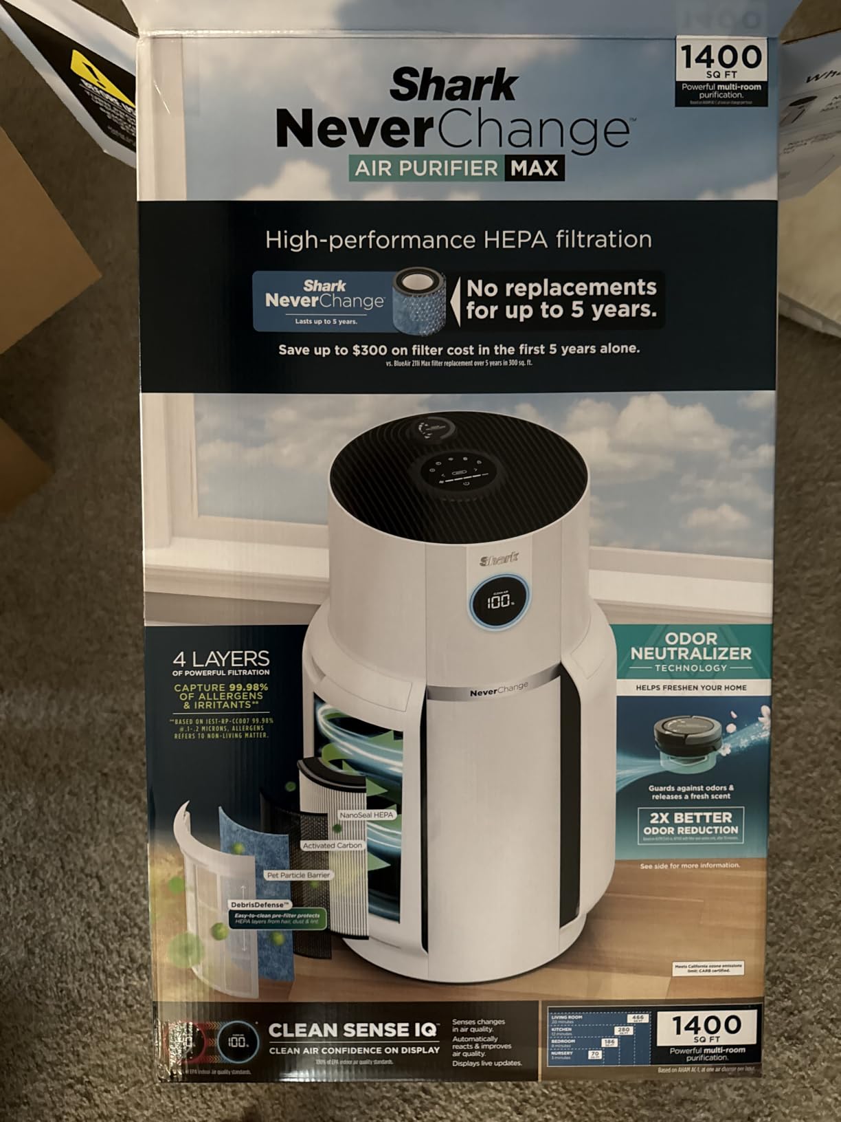 Shark NeverChange Air Purifier, HP152, Charcoal customer photo 1