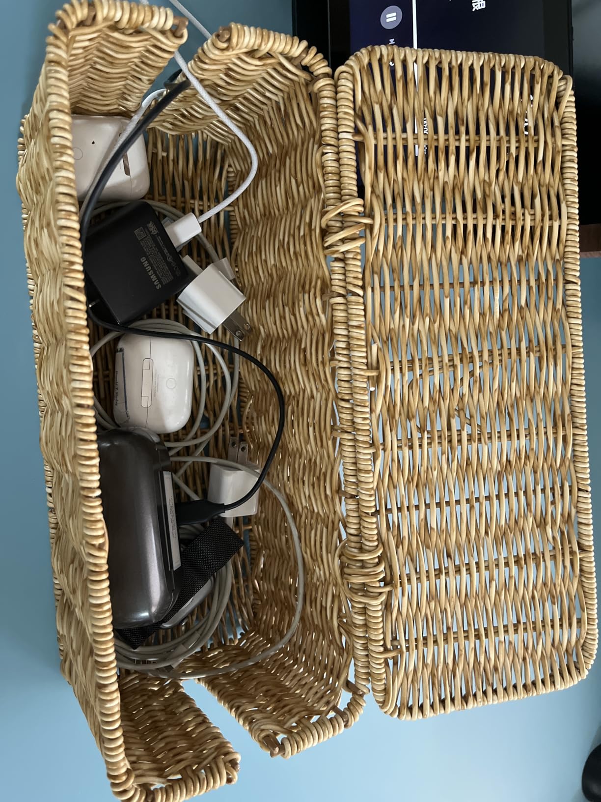 Cable Management Box, Handmade Rattan Cord Organizer for Power Strip customer photo 1