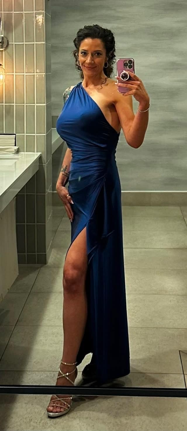 Memoriesea Women's High Split Wedding Guest Party Maxi Dress customer photo 2