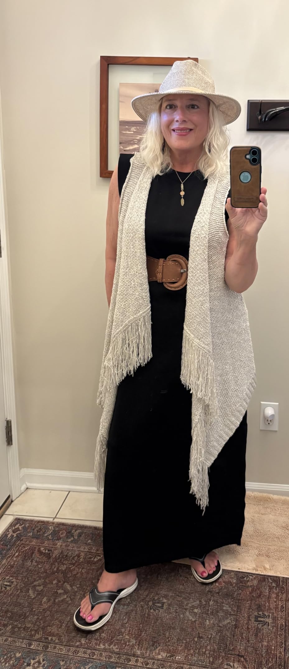 GRECERELLE 2026 Women Year-Round Casual Round Neck Loose Split Wrinkle-Free Long Maxi Vacation Dress with Pockets (XXS-4XL) customer photo 1