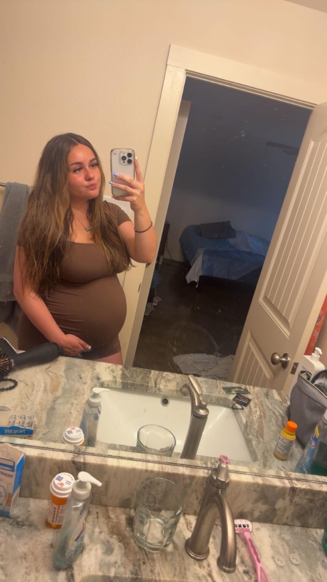 Buttery Soft Maternity Romper, Square Neck Short Sleeve One Piece customer photo 2