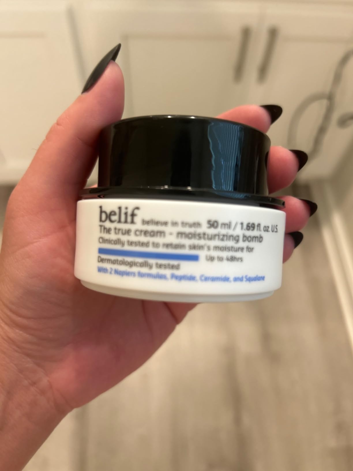 belif Moisturizing Bomb – Daily Ceramide Moisturizer with Peptide & Squalane, 48hr Hydration & Anti-Aging Cream, Milky & Lightweight, Restores Skin Barrier, Korean Skincare, 1.68 fl oz (50ml) customer photo 1