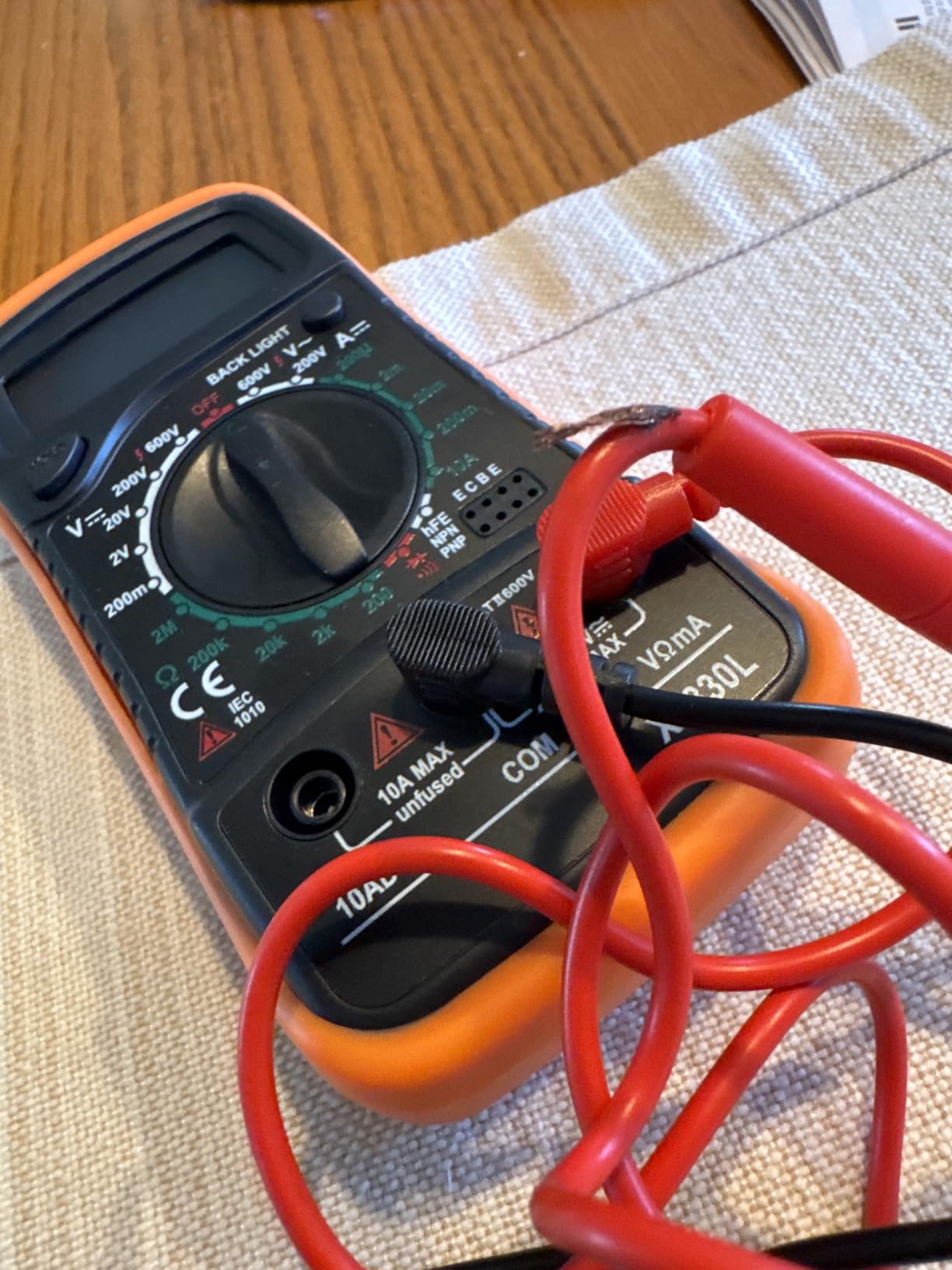 Digital Multimeter Voltmeter Battery Voltage Multi Tester Continuity Ohm Volt Amp DC AC Current Resistance Diodes 2000 Counts Electrical Test Meter with Leads Backlight LCD Display customer photo 1