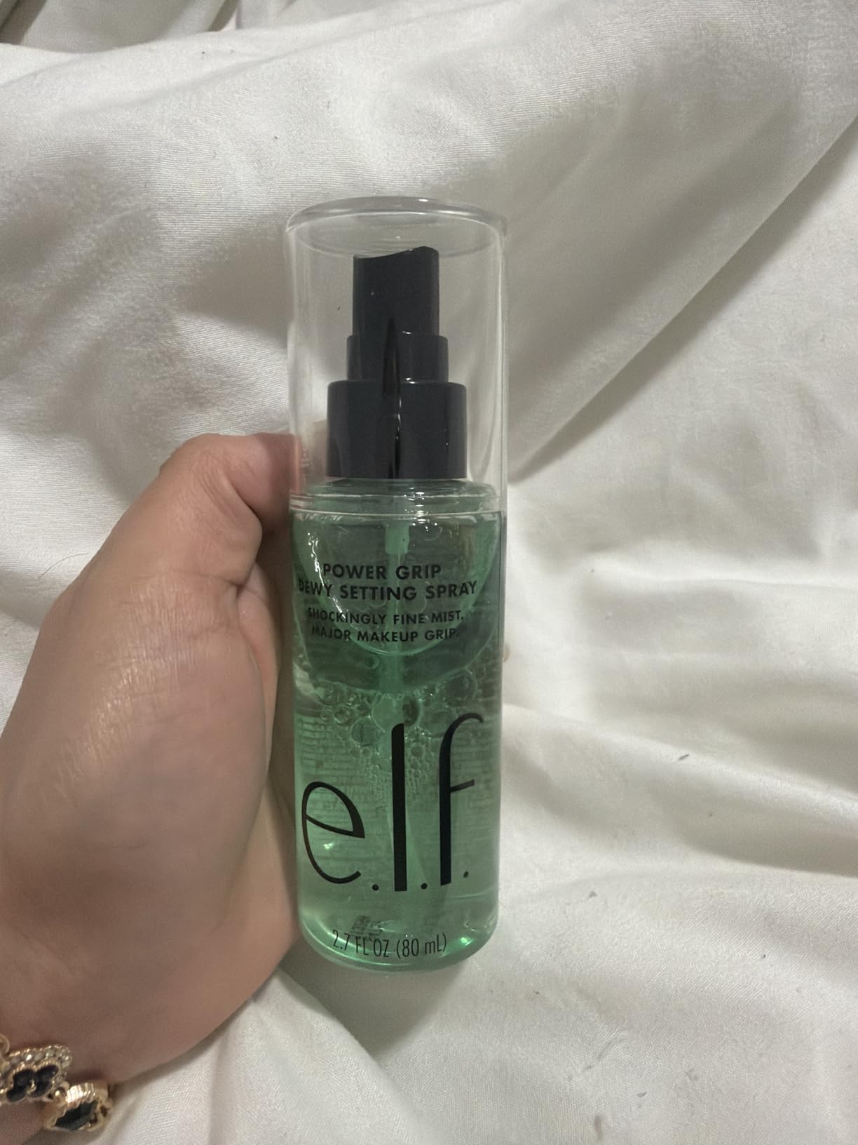 e.l.f. Power Grip Dewy Setting Spray, Hydrating Mist, Dewy Glow Finish customer photo 1