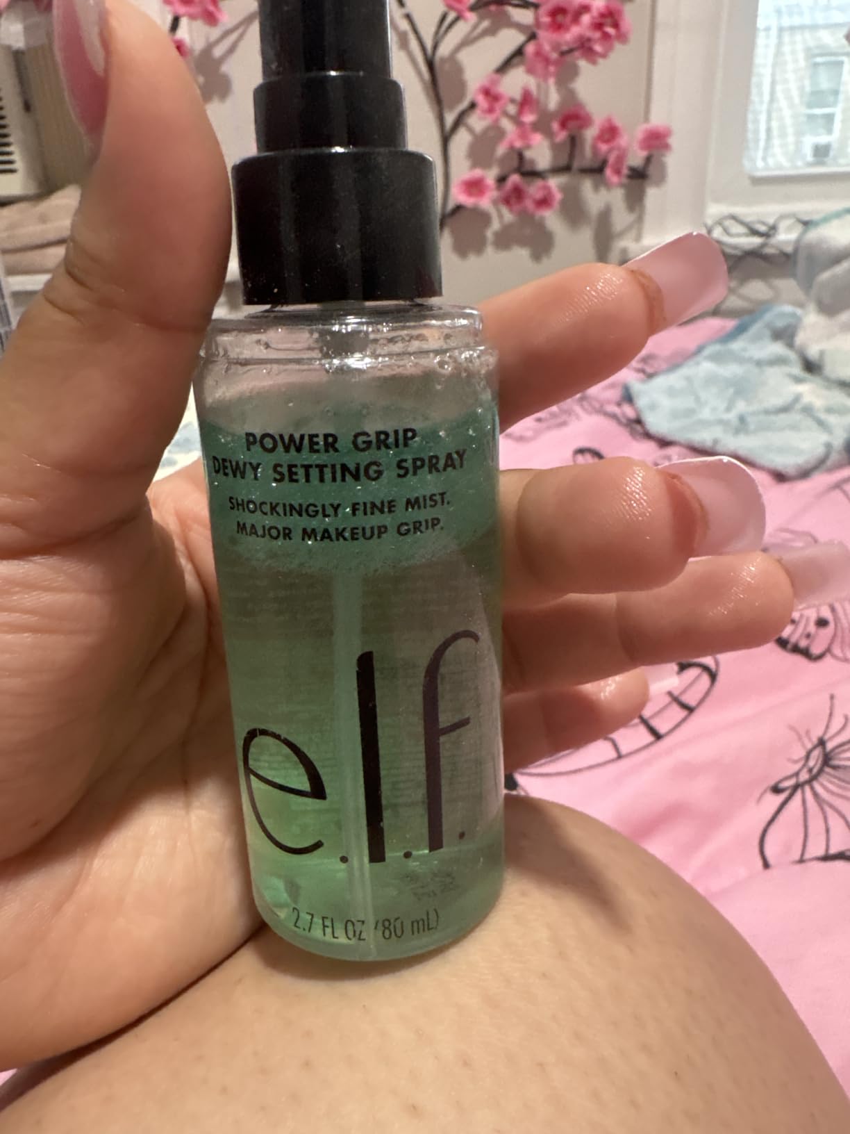 e.l.f. Power Grip Dewy Setting Spray, Hydrating Mist, Dewy Glow Finish customer photo 2