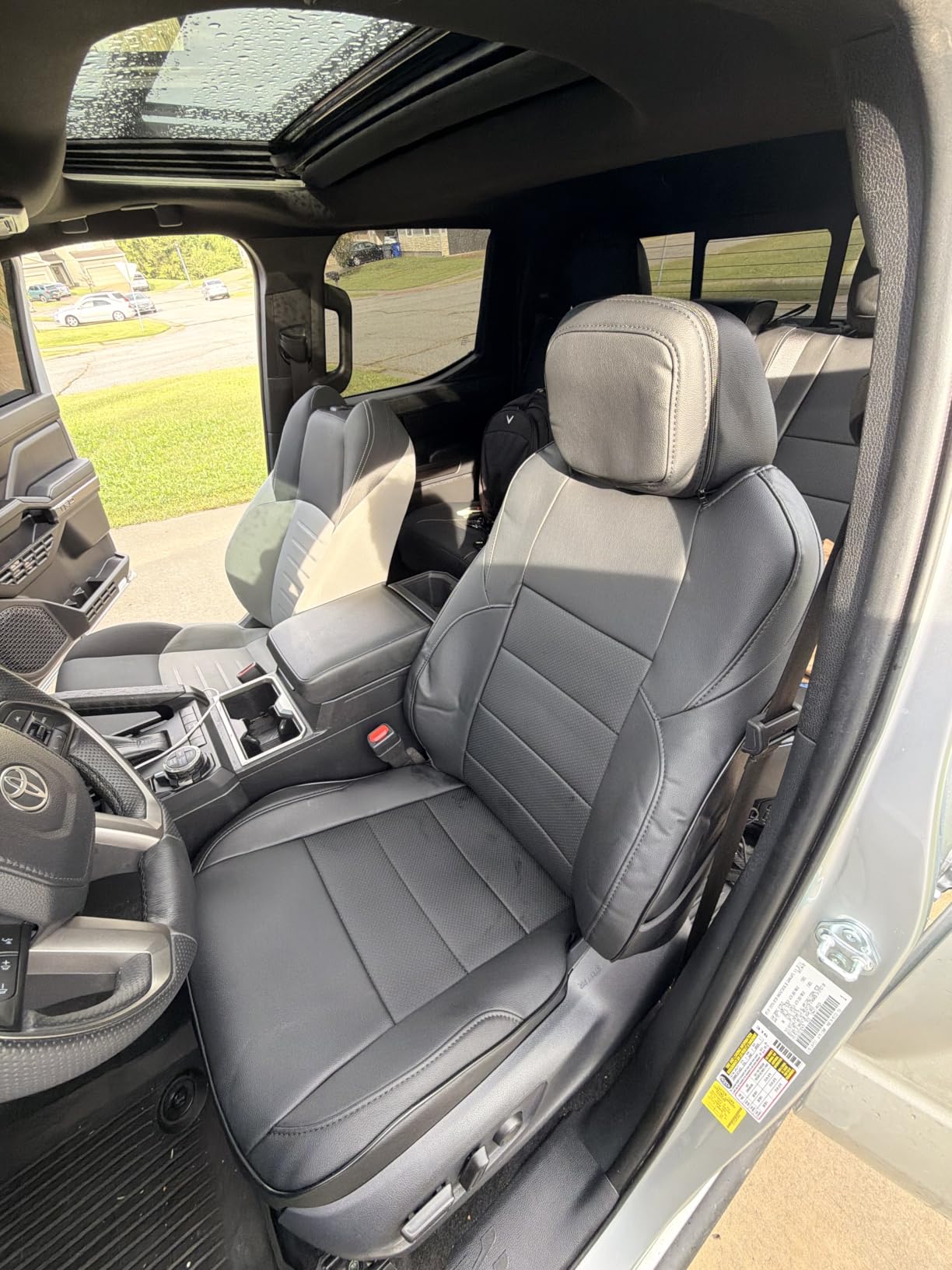 EKR Tacoma Car Seat Covers Custom Fit for Toyota Tacoma (Petrol) 2024 2025 2026 DoubleCab/CrewCab SR/SR5/TRD Sport/TRD Off-Road/Limited -Truck Seat Covers Full Set,Faux Leather(Burgundy) customer photo 2