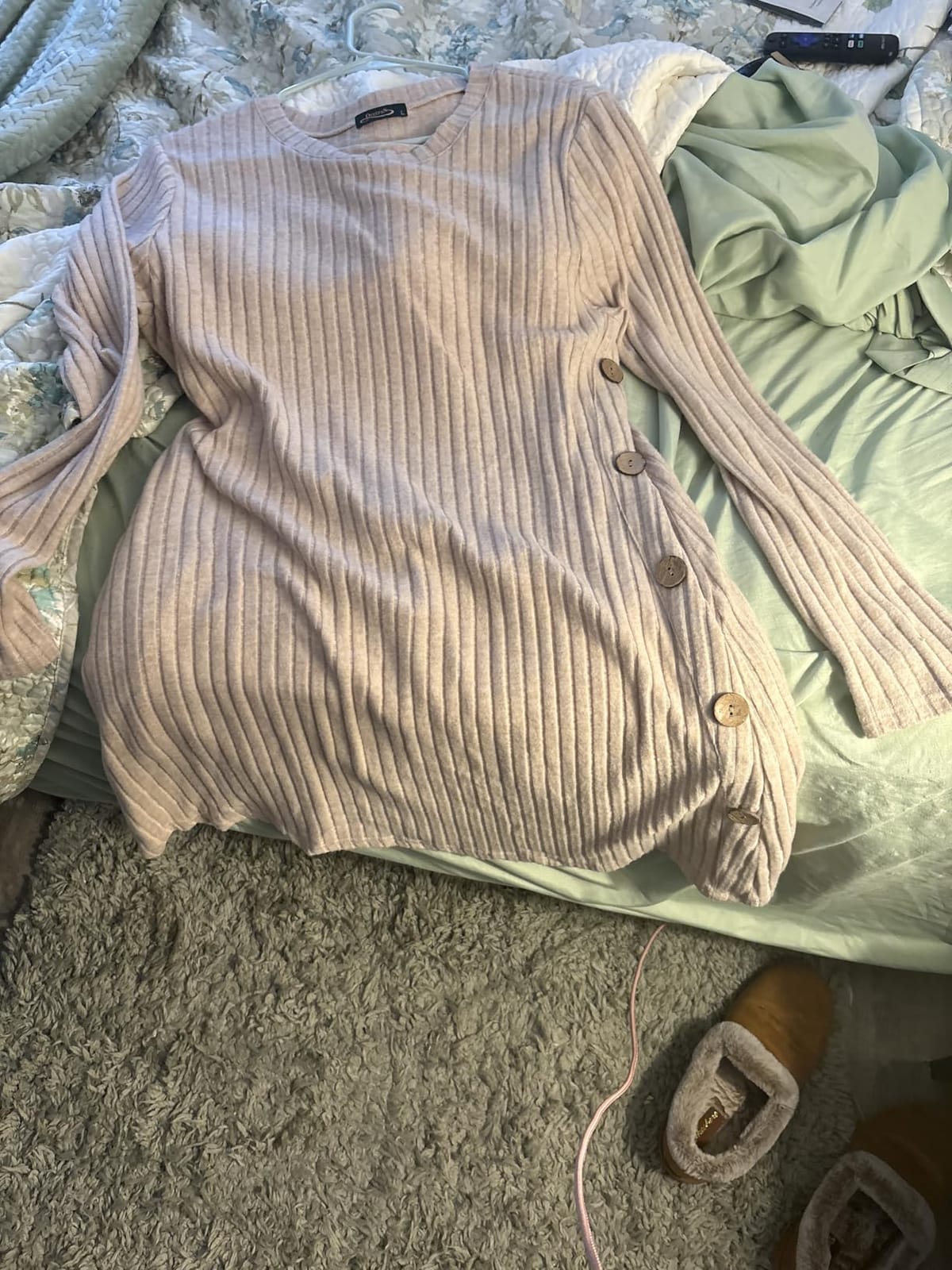 OFEEFAN Fall Dresses for Women 2026 Crew Neck Long Sleeve Dress with Pockets customer photo 2