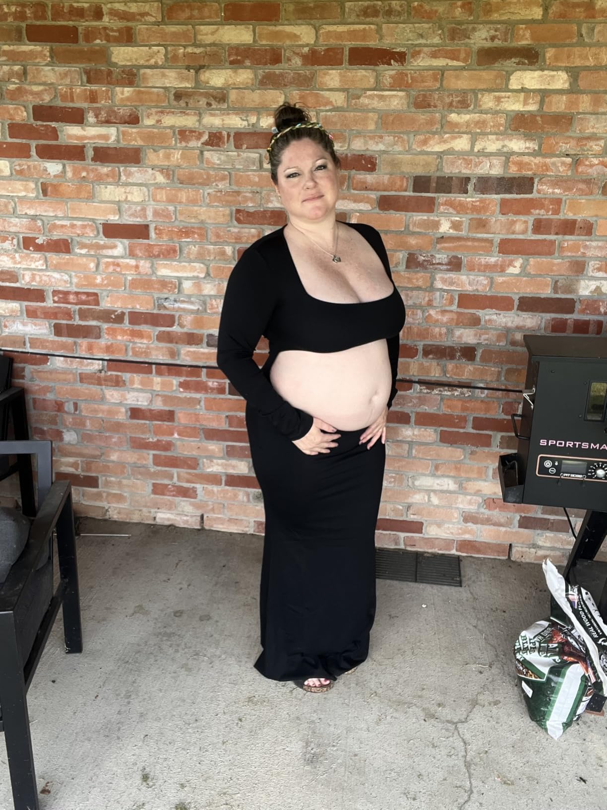 Dedysler Long Sleeve Maternity Photoshoot Dress Baby Shower 2026 customer photo 1