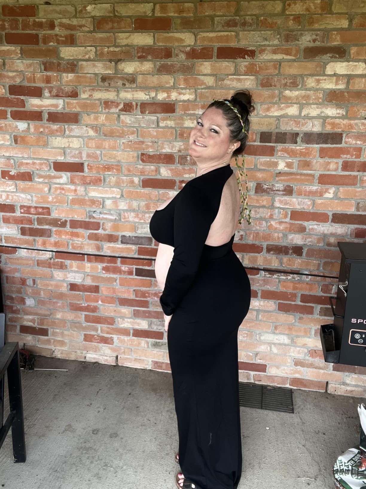 Dedysler Long Sleeve Maternity Photoshoot Dress Baby Shower 2026 customer photo 2