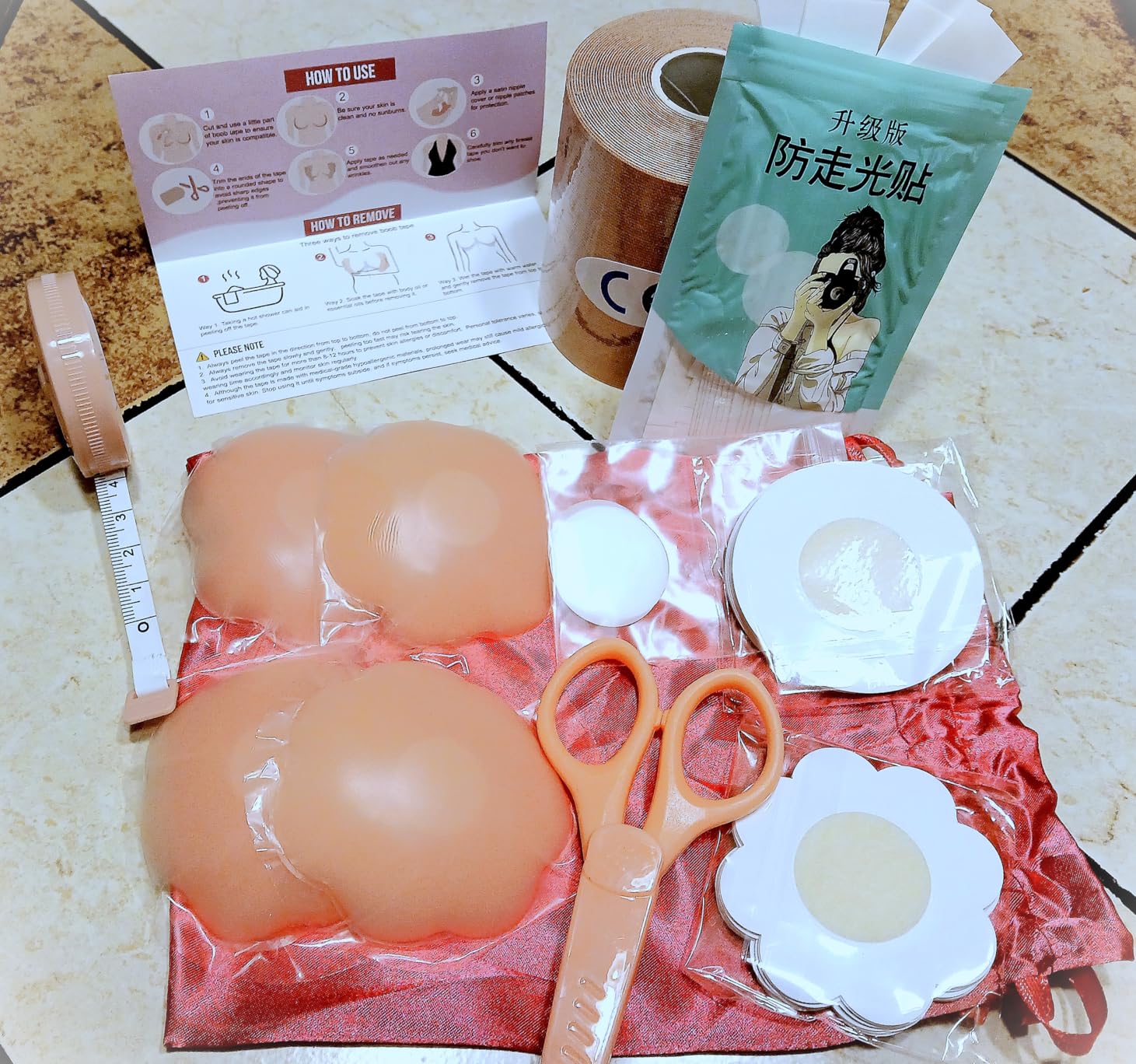 TEAWOO Boob Tape Kit, Breast Lift Tape with Nipple Covers & Double Sided Tape, for A‑G Cup Sizes customer photo 2