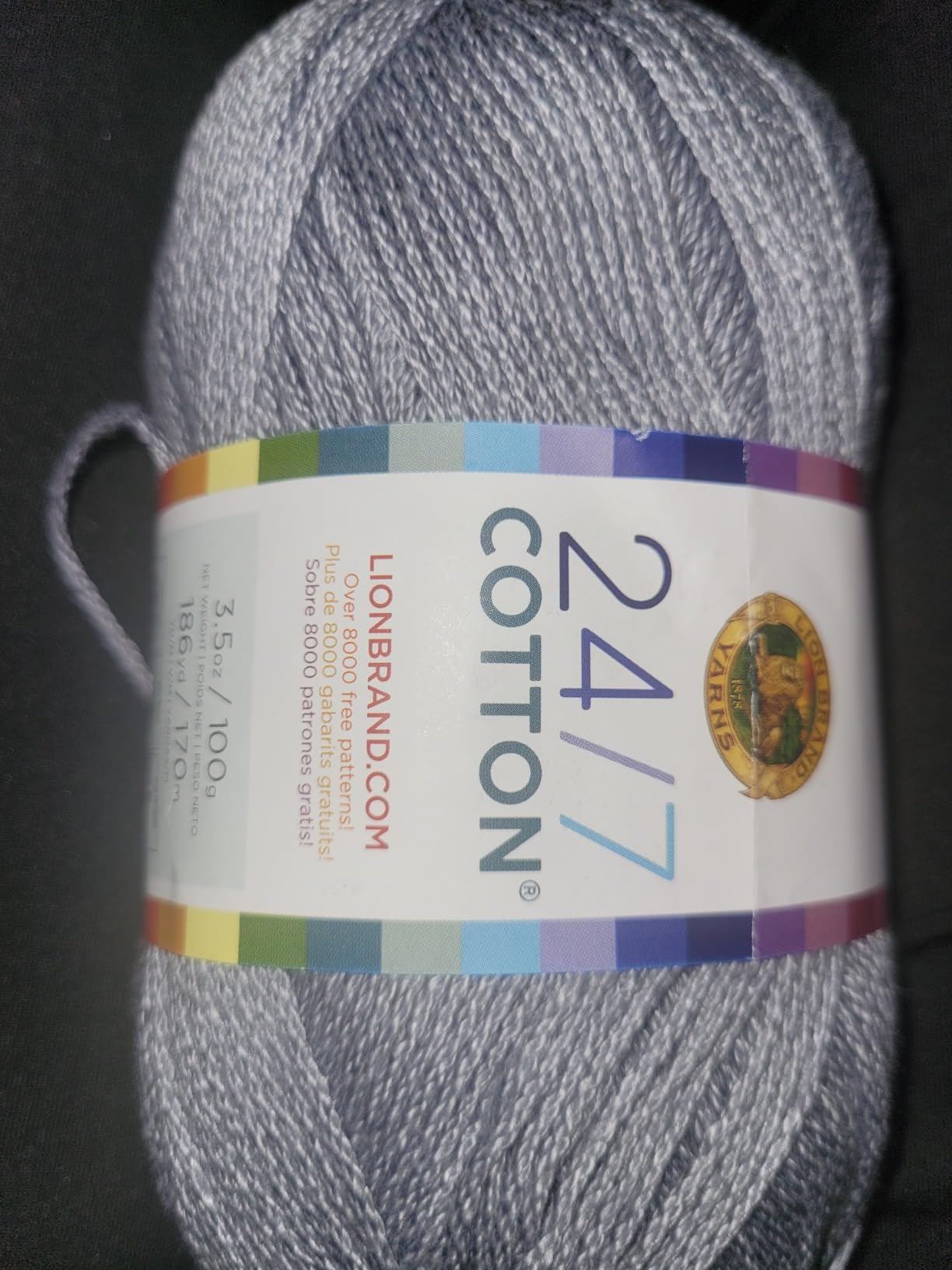 Lion Brand Yarn, 24/7 Cotton Yarn, Eggplant, Purple, 1 Pack customer photo 2