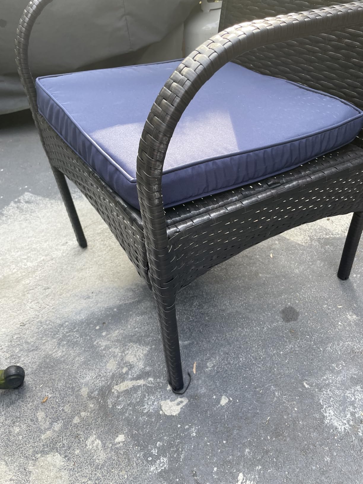 Outdoor Wicker Patio Dining Chairs with Padded Cushions Set of 4: Porch Rattan Chairs Club Chairs with High Back and Deep Seating 350lbs, Brown customer photo 2