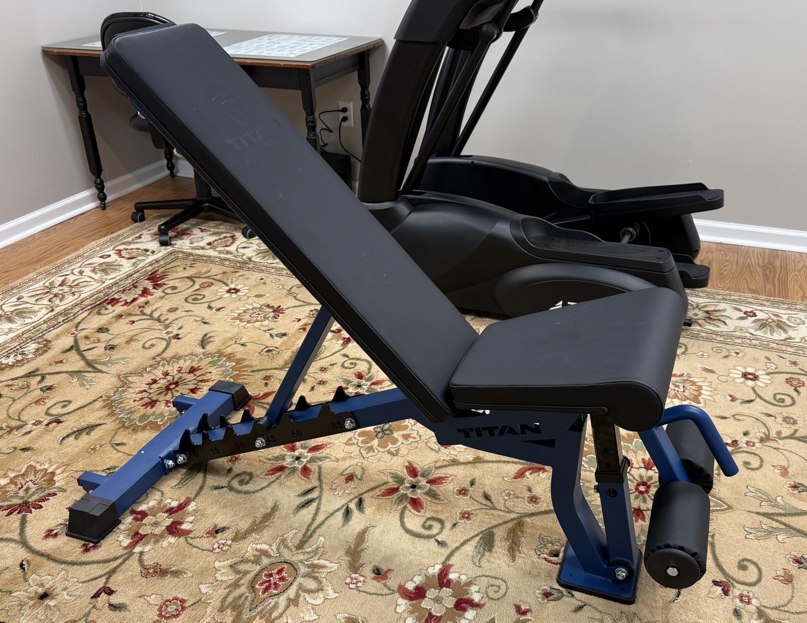 Titan Fitness Elite Series Adjustable FID Bench, 500 LB Incline & 1000 LB Flat, Versatile Utility Bench for Home Gym Weightlifting, Strength Training, Flat, Incline, Upright Positions customer photo 1
