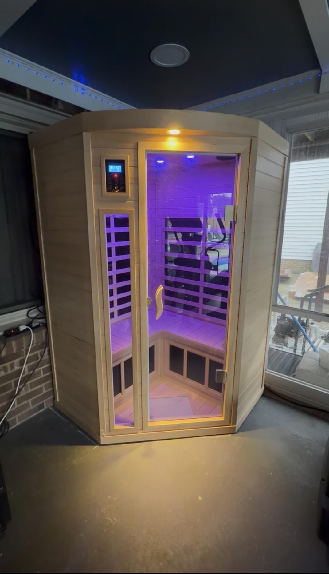 Full Spectrum Sauna, Outdoor Sauna w/Red Light Therapy, 1950W 20A customer photo 2