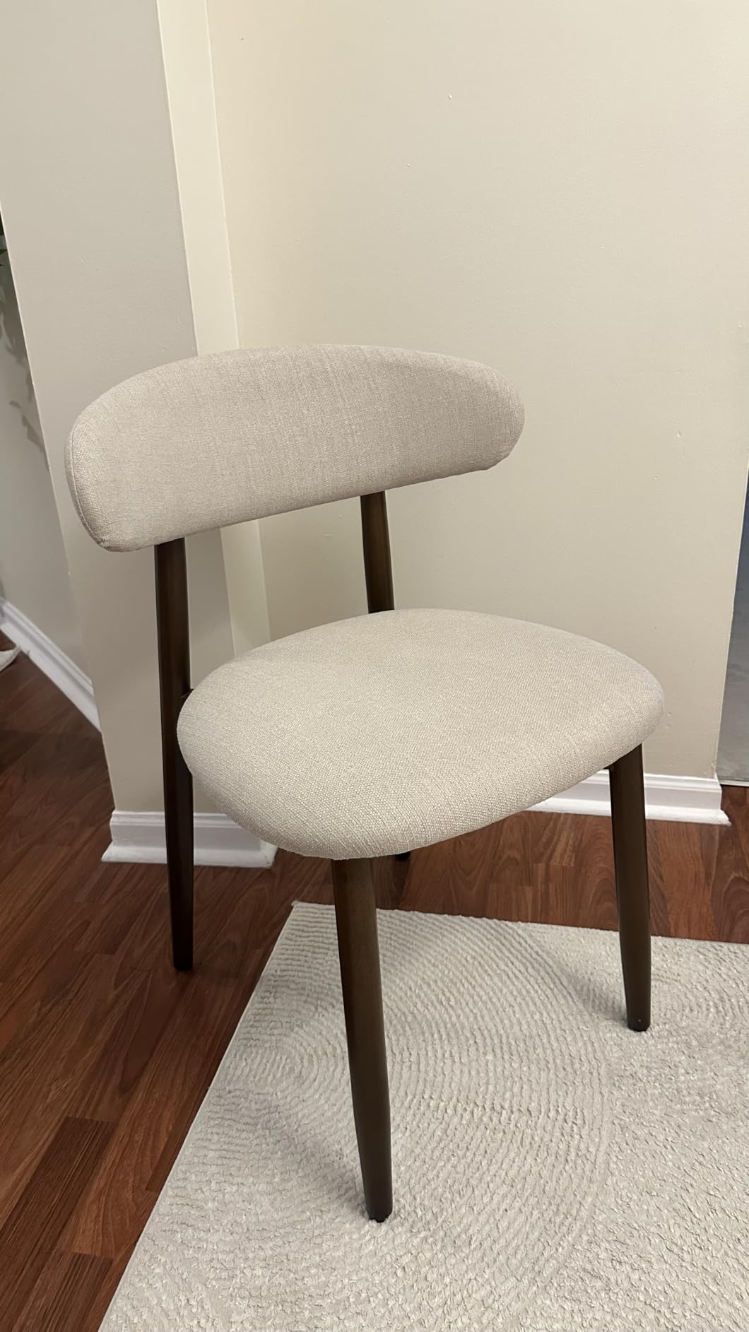 COLAMY Wooden Dining Chairs Set of 4, Upholstered Kitchen Side Chair, Beige customer photo 2