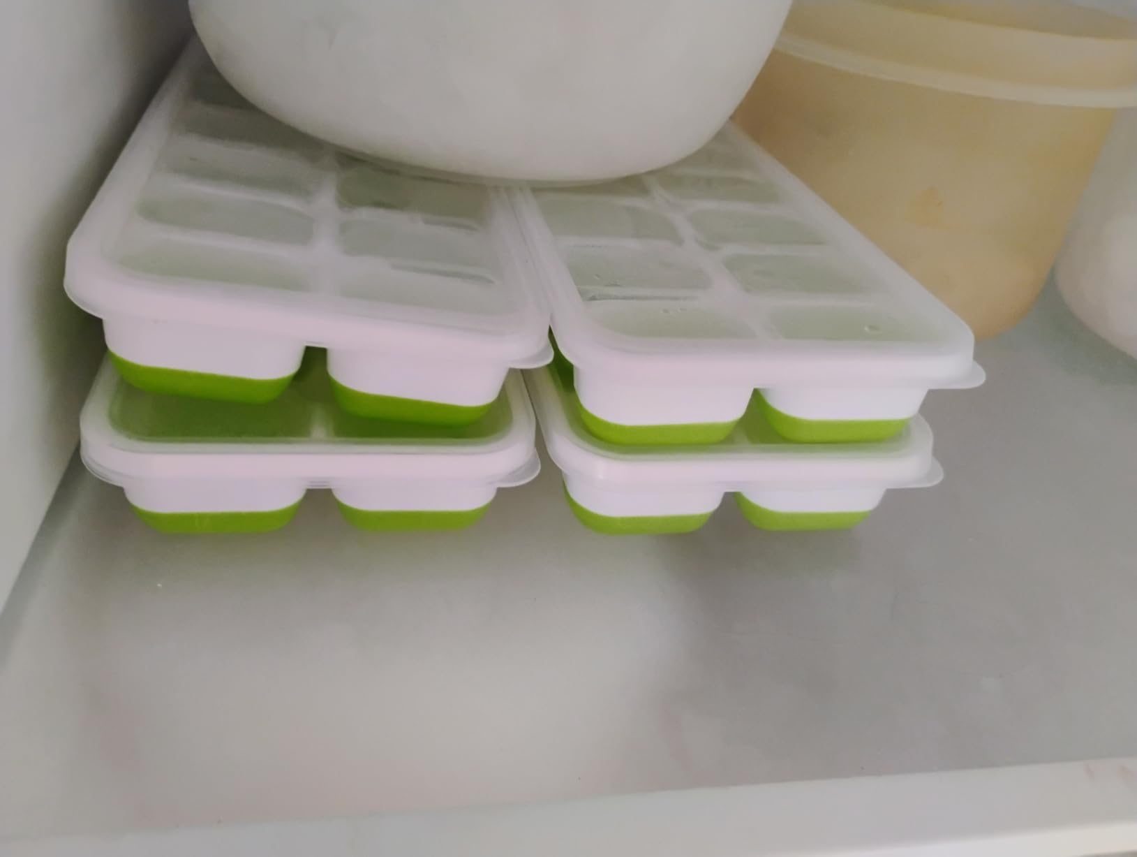 DOQAUS Ice Cube Tray with Lid and Bin,4 Pack Ice Cube Trays for Freezer customer photo 1