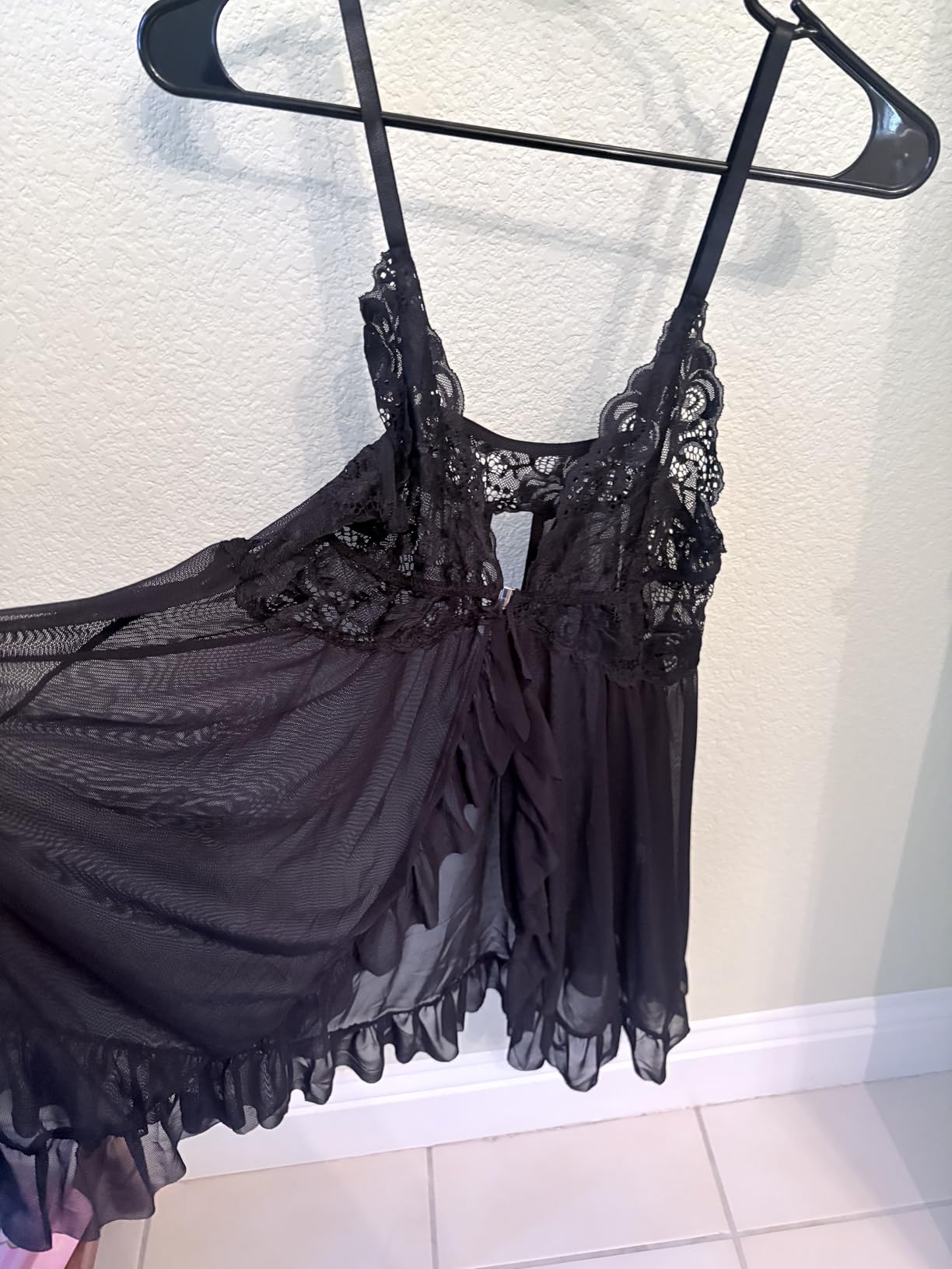 Foxiny Sexy Lingerie Dress 2pcs Women Night Gown with Thong 3XS-6XL customer photo 1