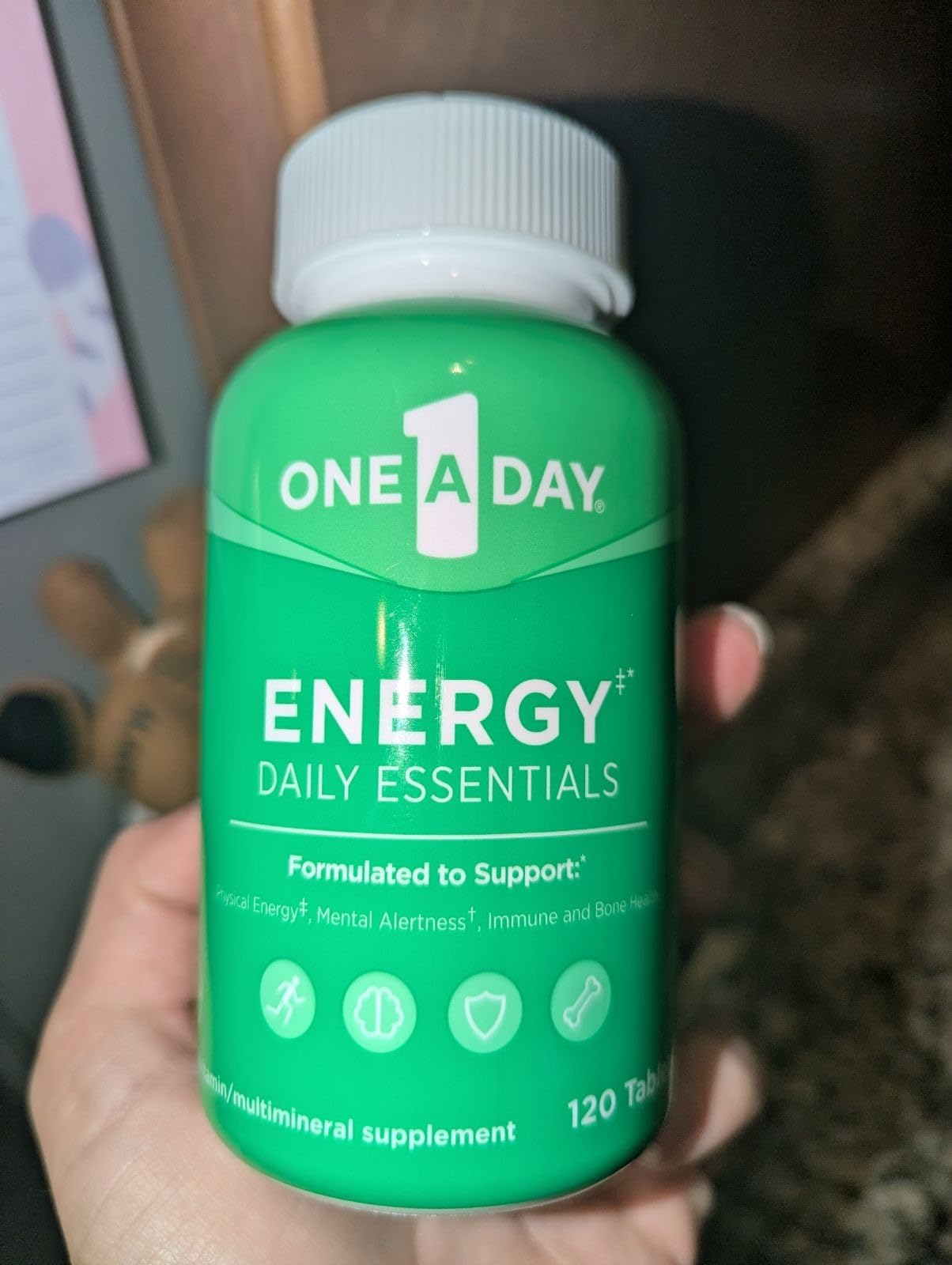 One A Day Energy Daily Essentials Multivitamin, Energy Supplement to Support Mental Alertness and Immune Health with Vitamins A C, D, E, Zinc and Caffeine, 120 Count customer photo 2