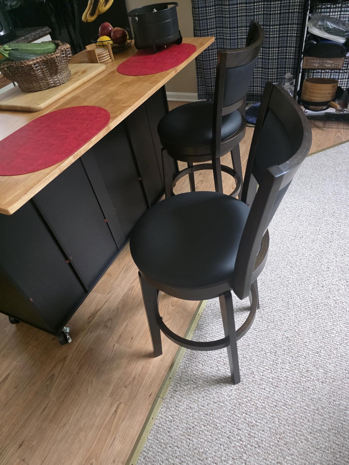 PrimeZone Swivel Bar Stools Set of 2, 24 Inch Counter Height Barstools customer photo 2