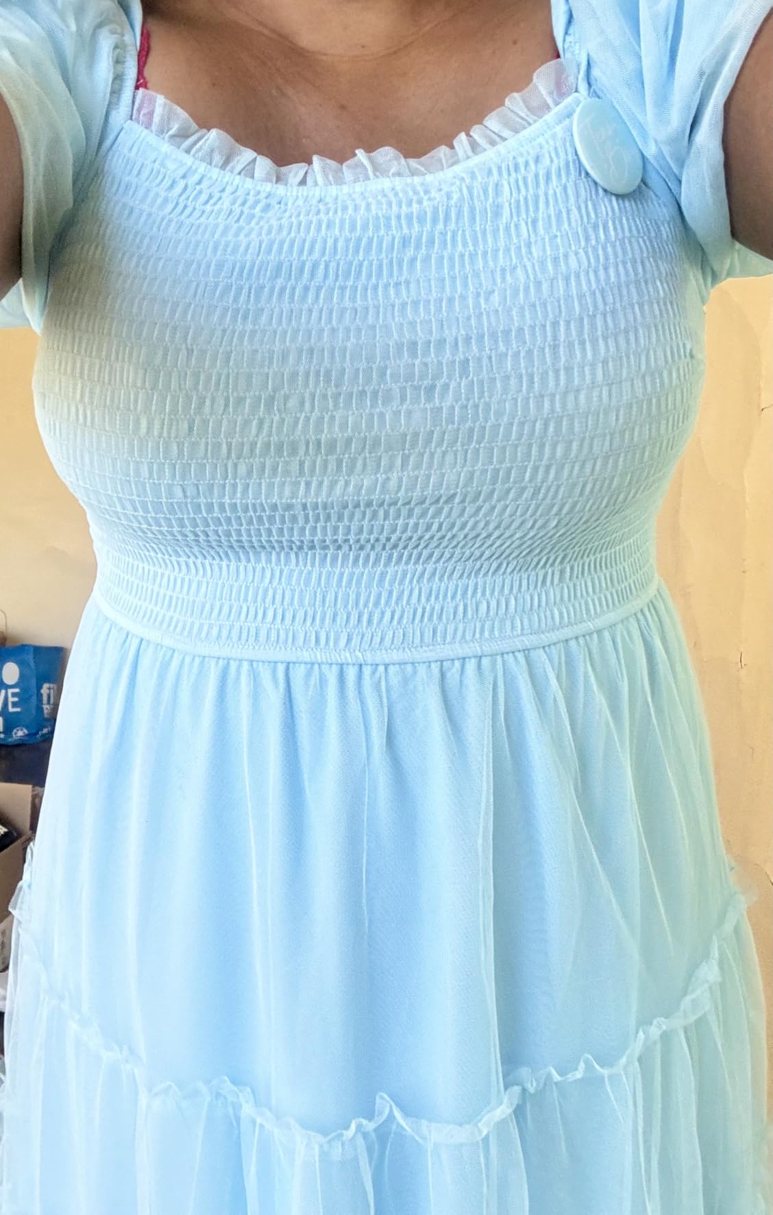 PRETTYGARDEN Women's Summer Smocked Midi Tulle Dress customer photo 1