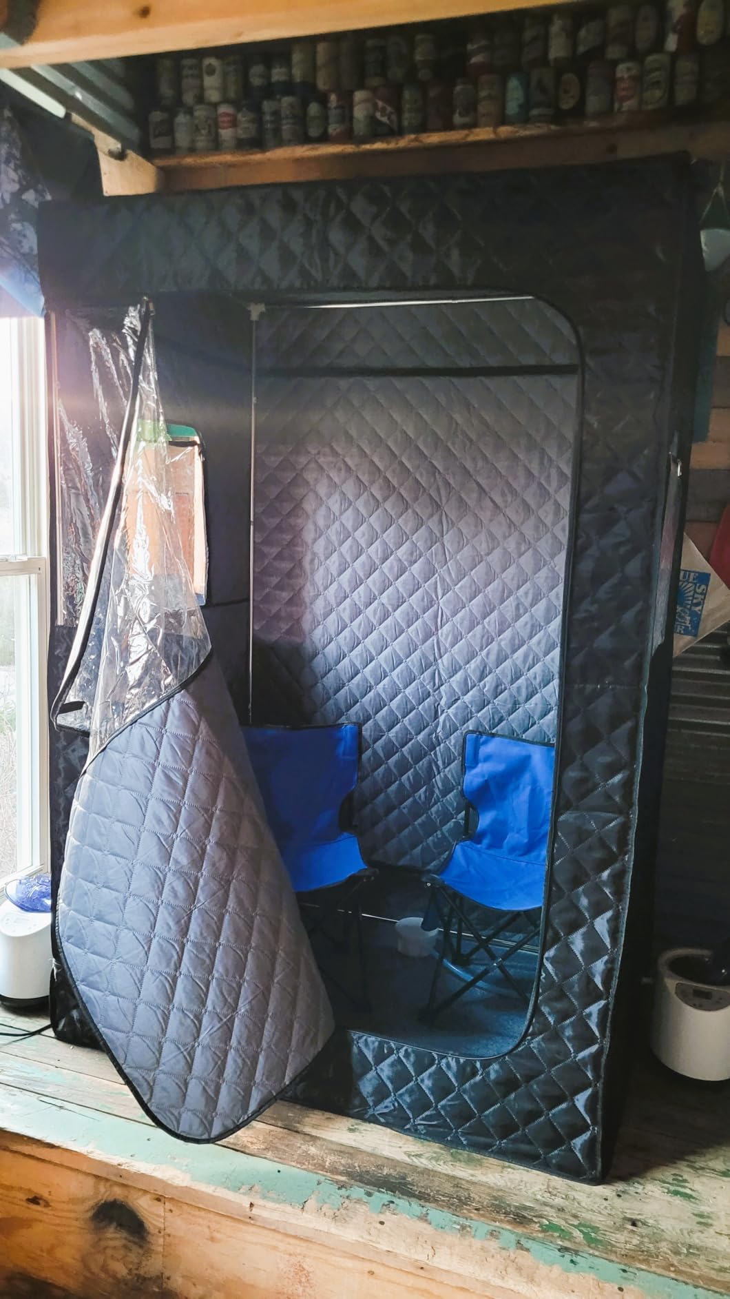 Manastin 2 Person Portable Steam Sauna for Home, 1 or 2 Person Full Body Home Spa with 2 Foldable Chairs,9 Levels of Sauna Tent with Remote Control, (Black, Large) customer photo 1