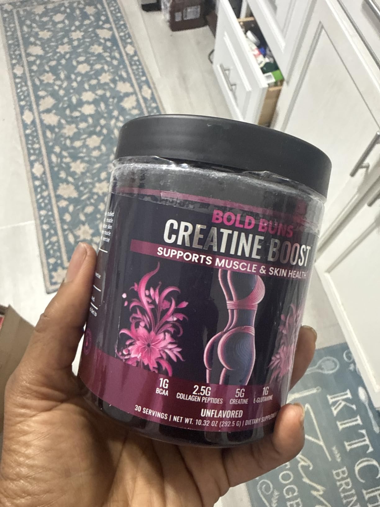 Bold Buns Creatine for Women – Supplement with Collagen & BCAA – Supports Muscle Development, Post-Workout Recovery, Skin Elasticity, Healthy Hair & Nail (30 Servings, Unflavored) customer photo 2