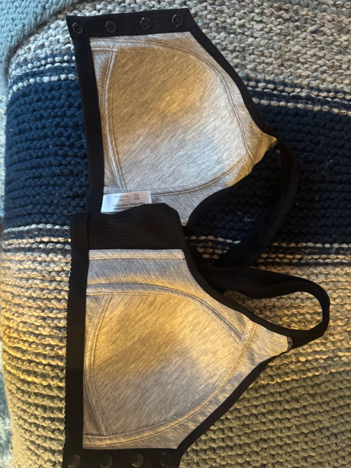 Ribbed Bras for Women Front Closure No Underwire Comfort Senior Wireless Snap Closing Bra customer photo 1