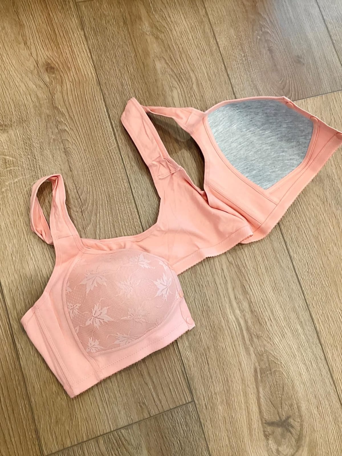 Daisy Lace Bras for Women Front Closure No Underwire Comfort Senior Wireless Snap Closing Bra customer photo 1