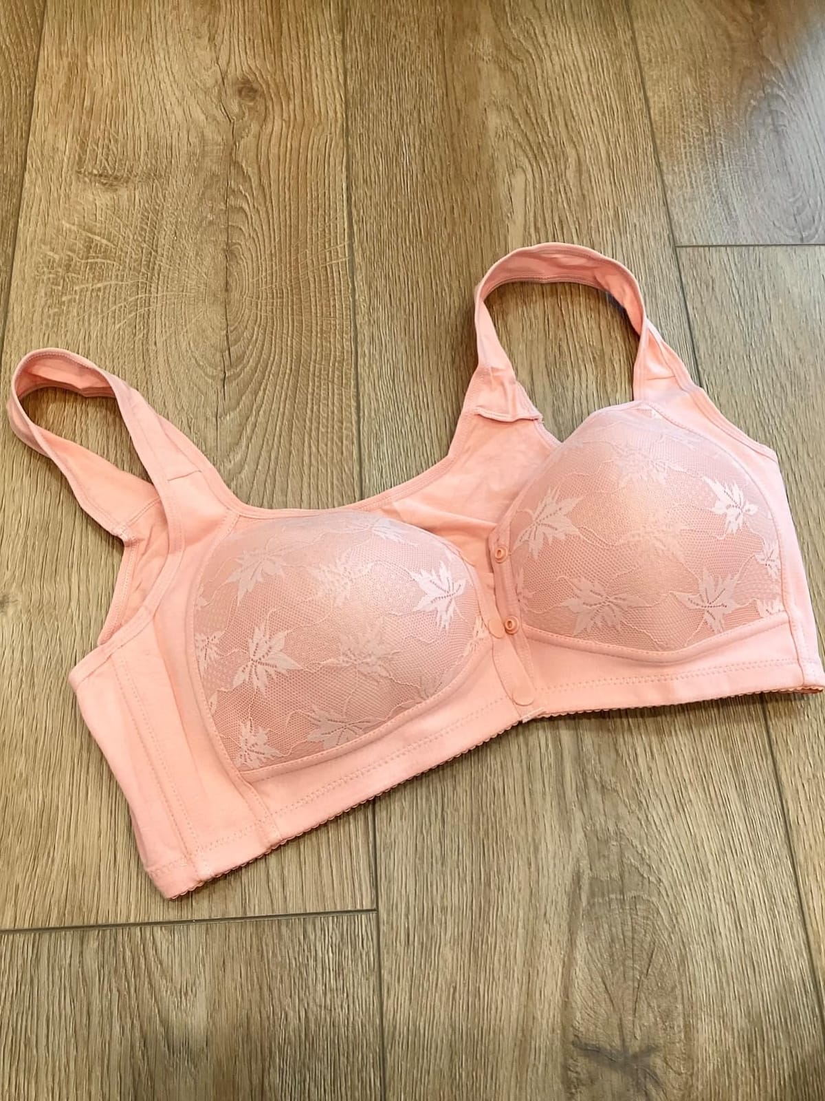 Daisy Lace Bras for Women Front Closure No Underwire Comfort Senior Wireless Snap Closing Bra customer photo 2
