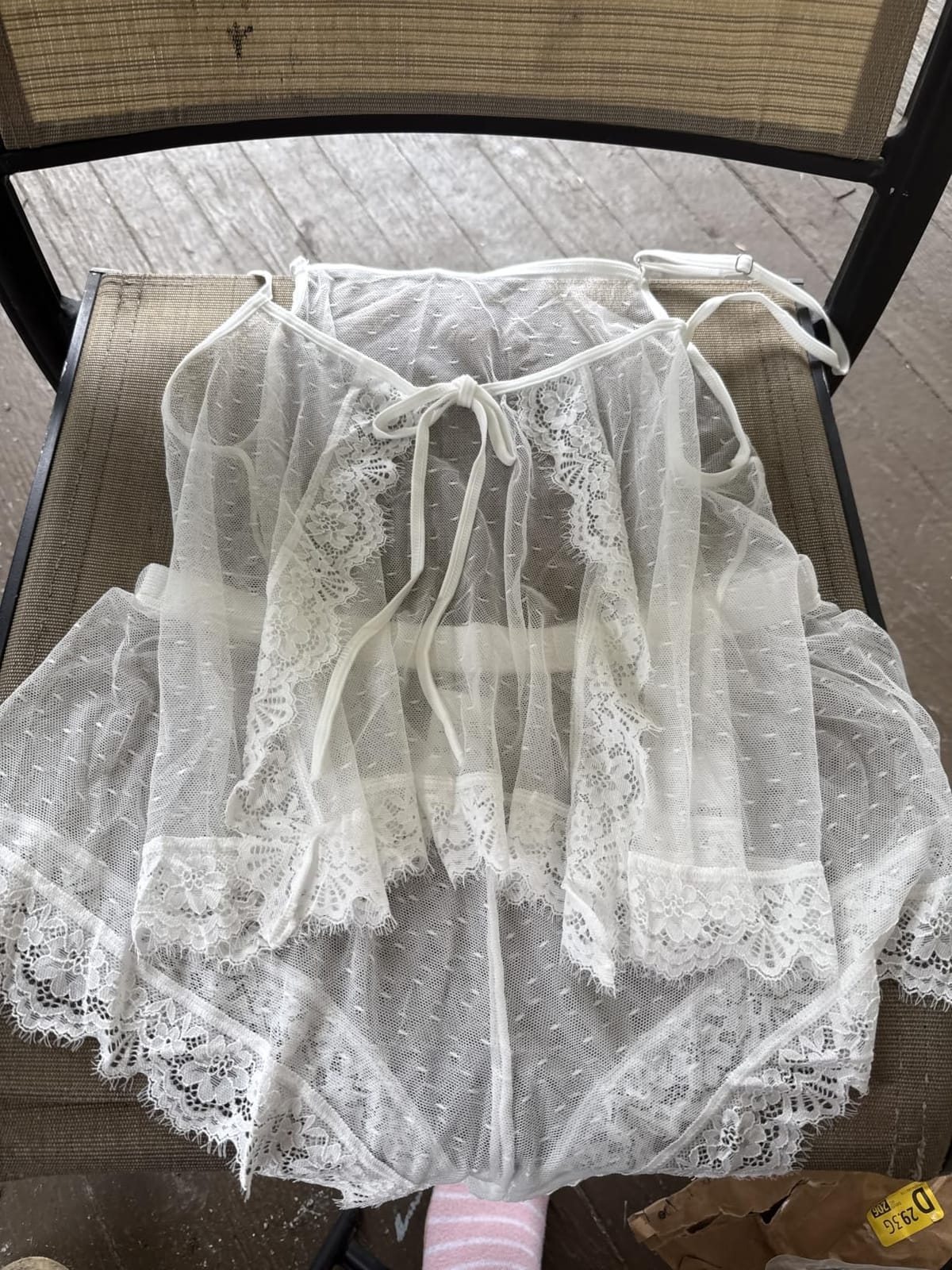 Kolagri Womens Lingerie Sets Sexy See Through Lace Bridal Short Pajamas Set customer photo 2