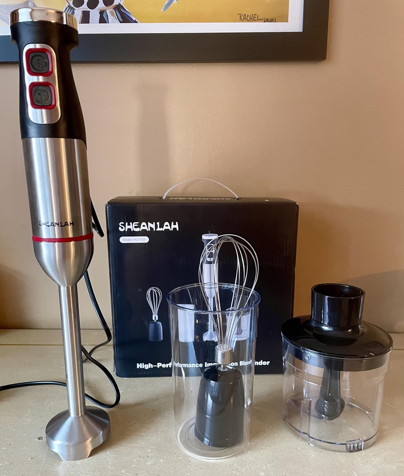 1000W Powerful Immersion Blender Handheld, 2026 New Update Hand Blender with 25-Speed and Heavy-Duty Copper Motor (Silver) customer photo 1