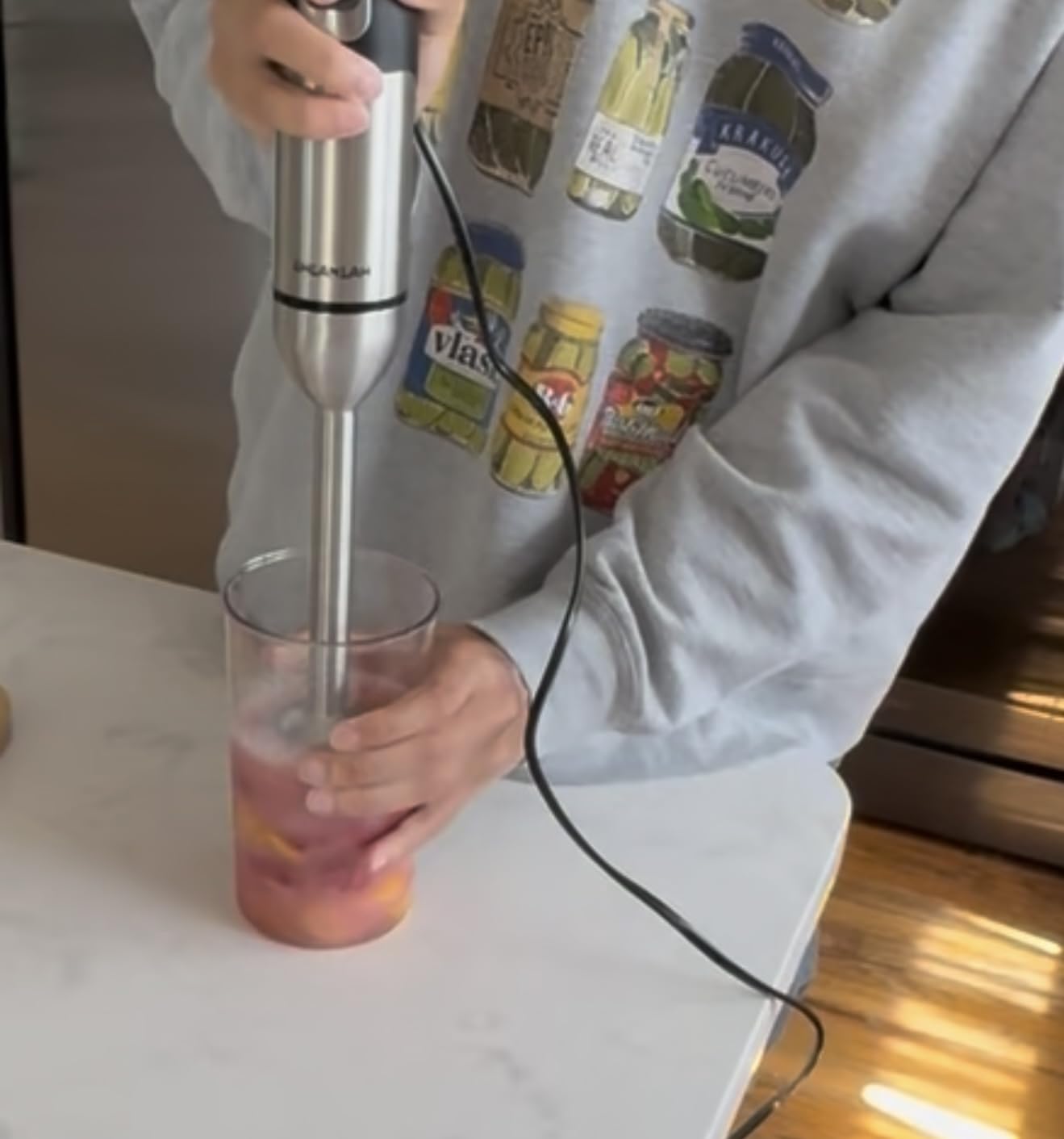 1000W Powerful Immersion Blender Handheld, 2026 New Update Hand Blender with 25-Speed and Heavy-Duty Copper Motor (Silver) customer photo 2