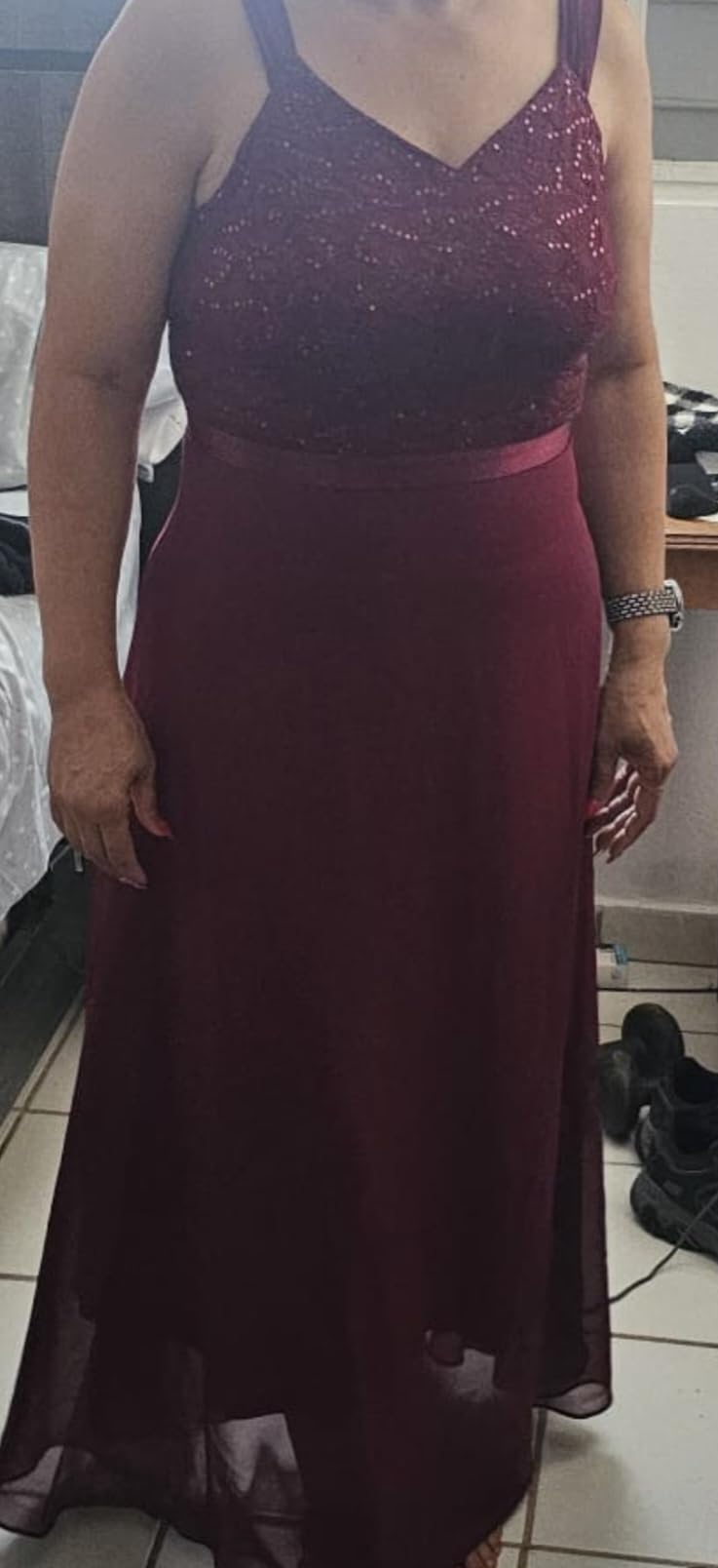 BeryLove Women Sequin Formal Cocktail Evening Long Wedding Mother Dress customer photo 1
