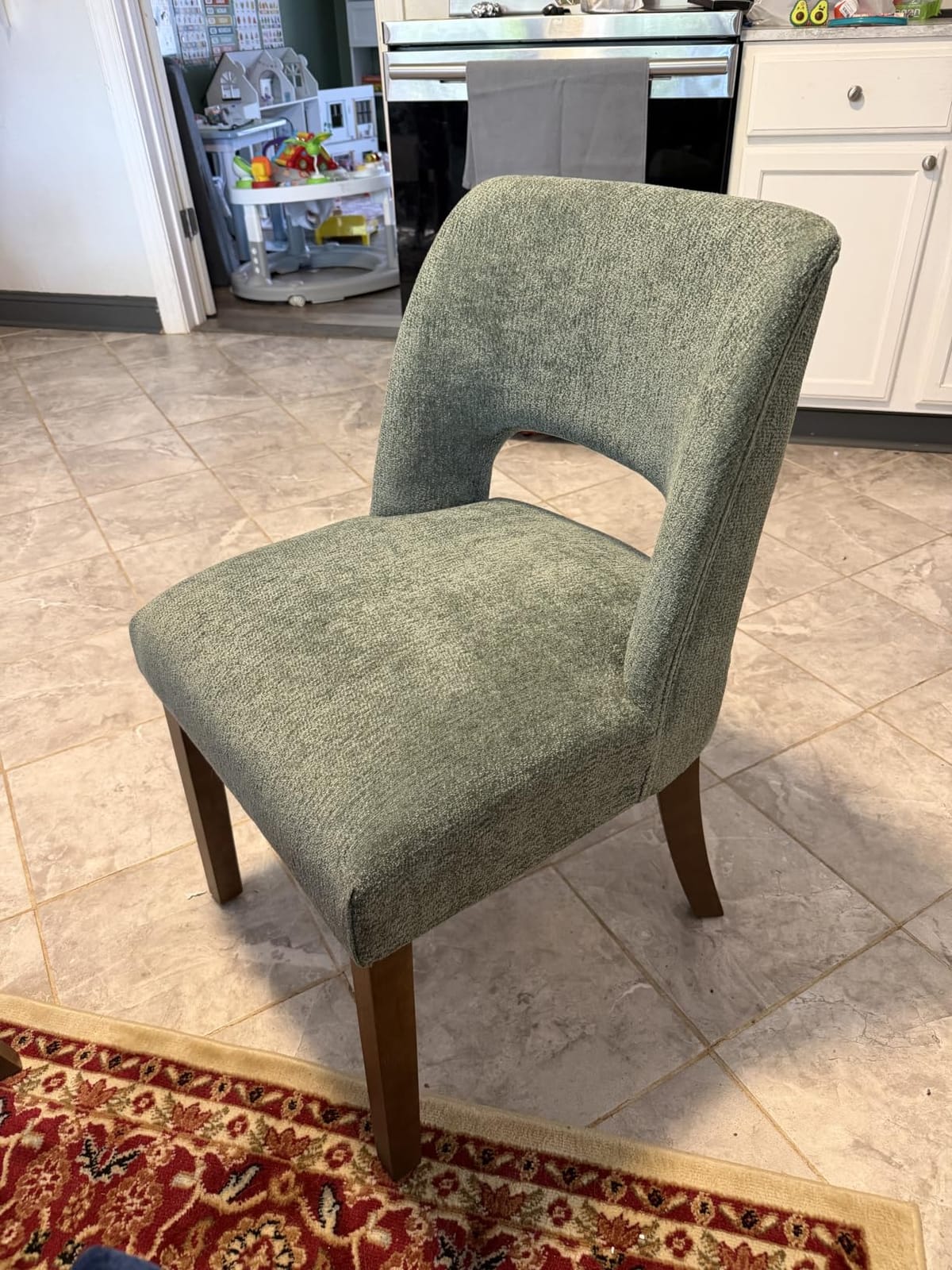 VKNOW Dining Chairs Set of 4, Fabric Dining Chairs, Brown-Black Legs customer photo 1