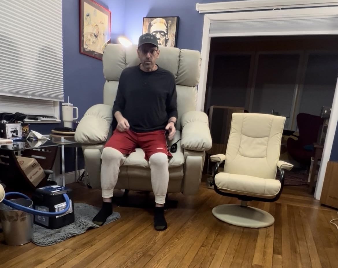 Big Tall Man Lay Flat Recliner with Massage Heat, Extra Wide Power Lift Recliner Chair for Elderly,Adjustable Headrest,Extended Footrest, USB Ports,Type C,Hidden Cup Holders,Storage Boxes,Beige customer photo 2