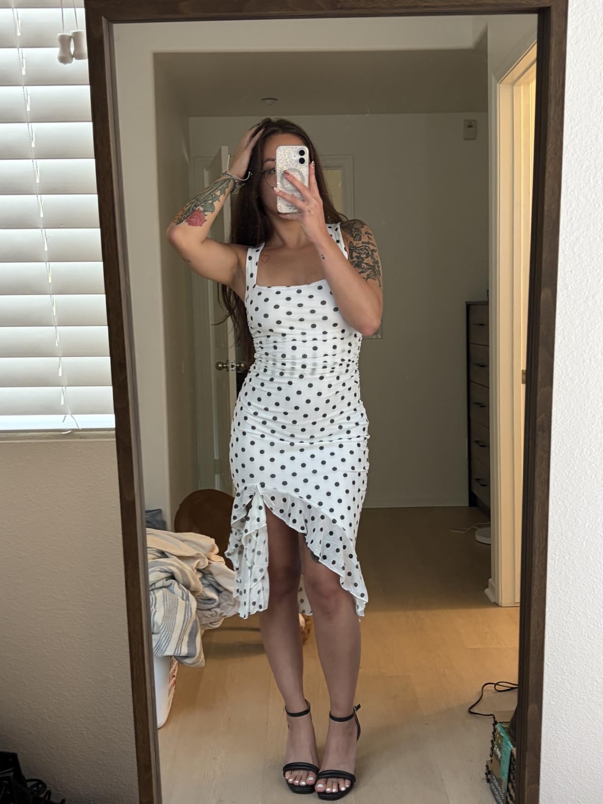 BORIFLORS Women's Sexy Ruched Bodycon Midi Cocktail Dresses customer photo 2