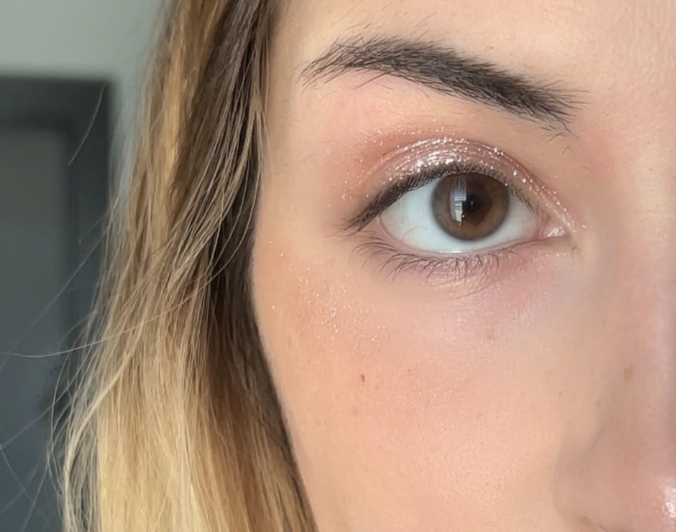 SHEGLAM Crystal Jelly Glaze Stick Eye Shadow Stick Eyeliner Brightener Pencil Crayon with Brush Easy to Blend Long Lasting Shimmer Eyeshadow-Champagne Gleam customer photo 2