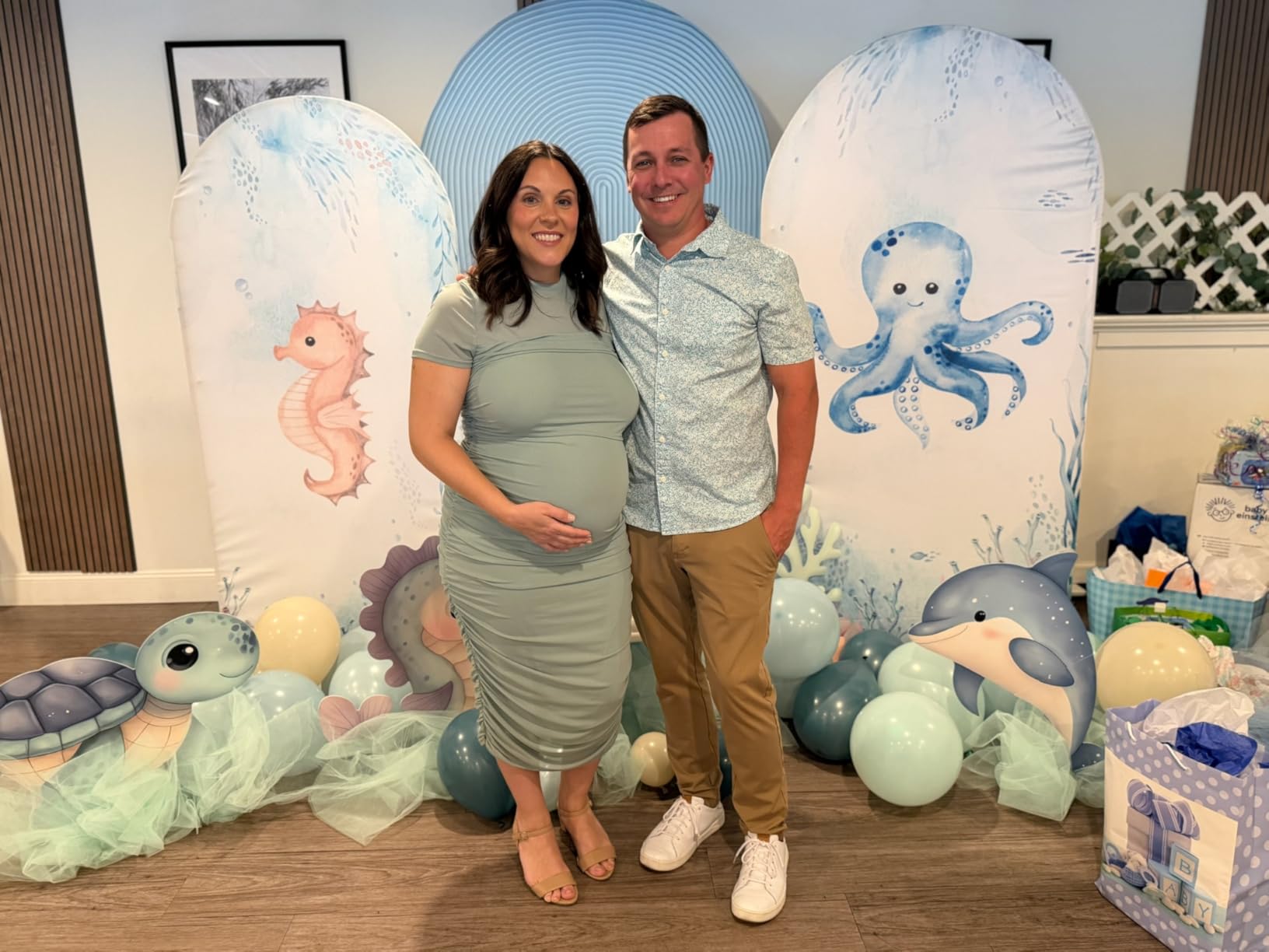 Dedysler Maternity Wedding Guest Dress Floral Baby Shower Cocktail Floral customer photo 2