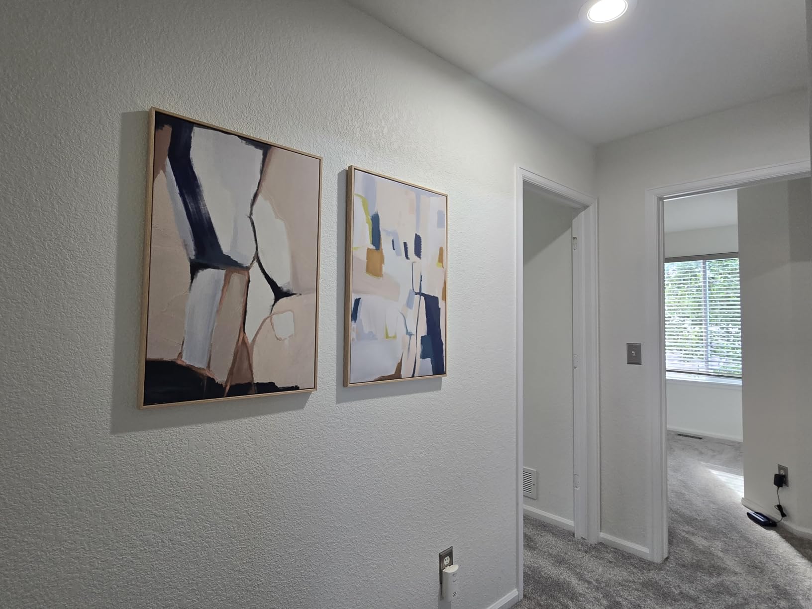 Large Framed Neutral Black Beige Abstract Wall Art Decor Set of 2, 20x30 In customer photo 2