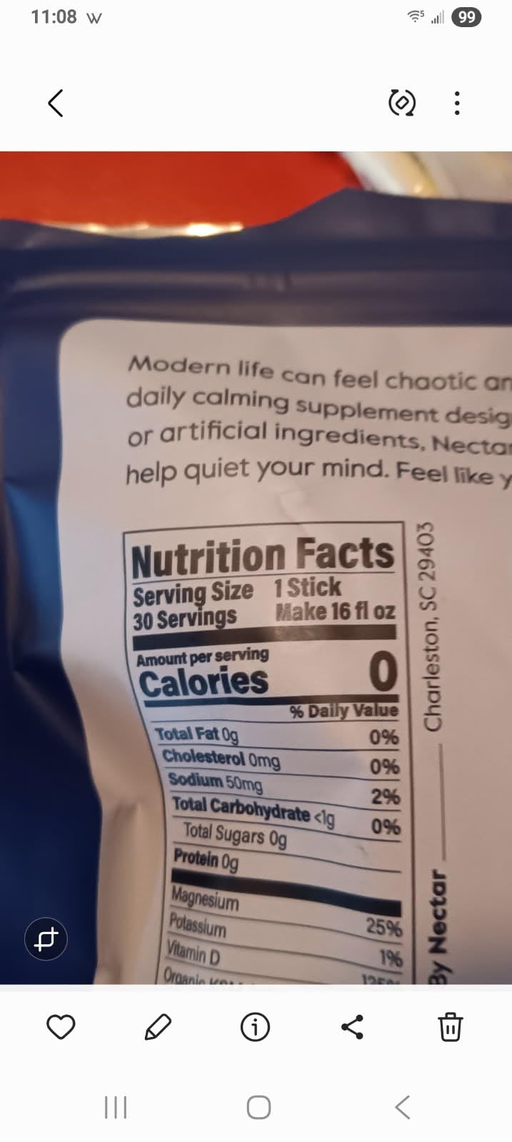 Nectar Calm Magnesium and Ashwagandha Drink Mix - Sugar Free Cortisol Reducer* & Sleep Aid - with Vitamin D, L-Theanine, Electrolytes - Deep Sleep, Relax, Focus & Calm (Variety 30 Sticks) customer photo 2