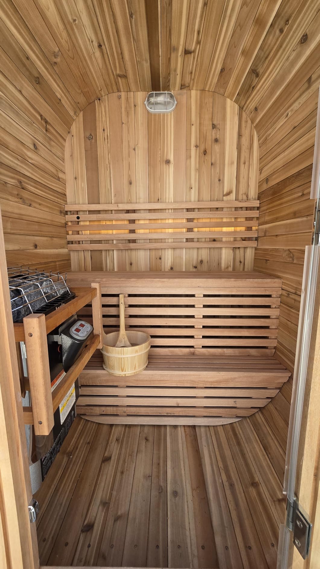 Outdoor Sauna 2 Person, Canadian Red Cedar, 220V 4.5KW ETL Toule Heater customer photo 1