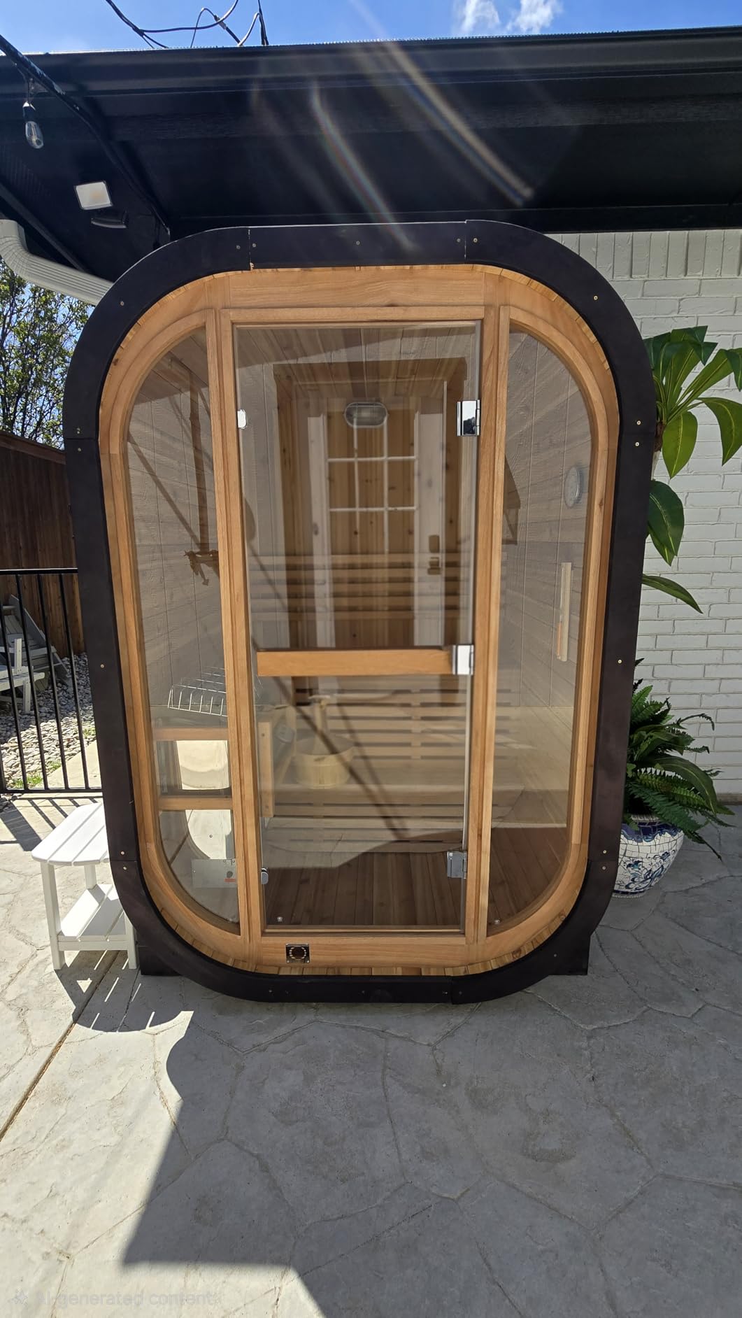 Outdoor Sauna 2 Person, Canadian Red Cedar, 220V 4.5KW ETL Toule Heater customer photo 2
