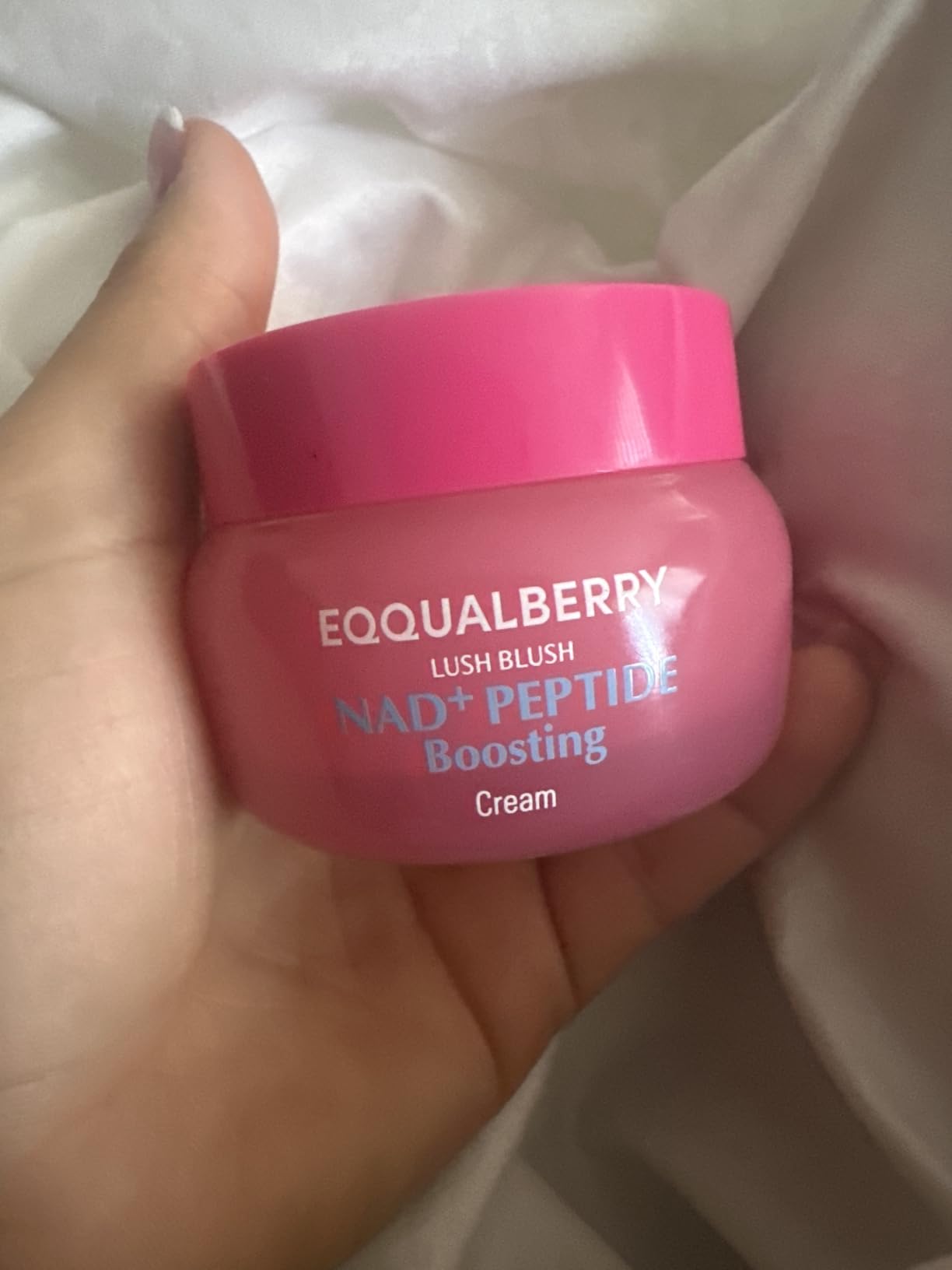 EQQUALBERRY NAD+ Peptide Boosting Cream – NAD+ 5% & 13 Peptides Anti-Aging Korean Skincare Face & Body Cream | Firming & Lifting Pink Neck Cream for Sagging Skin (1.69 fl.oz / 50ml) customer photo 1