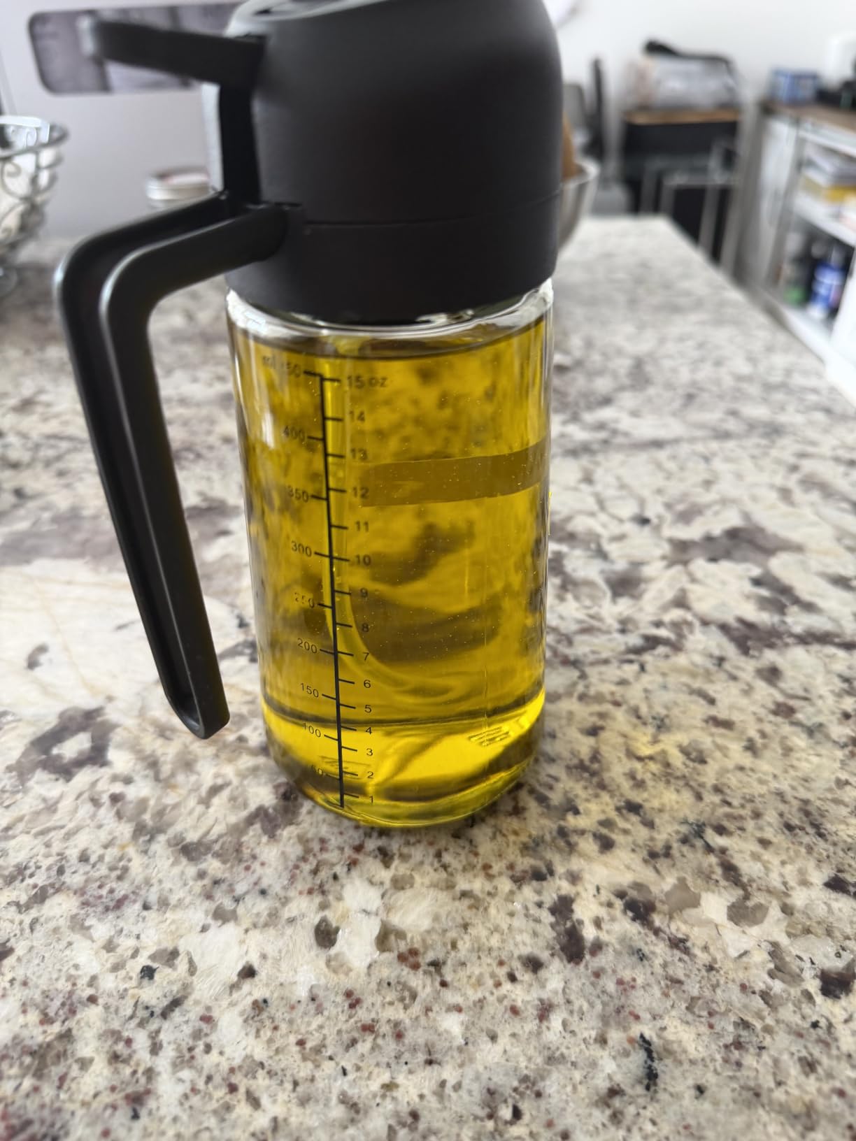 FineDine 16 oz Glass Olive Oil Sprayer for Cooking, Oil Dispenser, Black customer photo 2