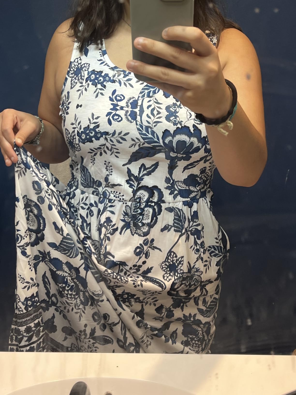 WIHOLL Summer Dresses for Women Flowy Casual Midi Dress Beach Vacation Sundresses with Pockets customer photo 1