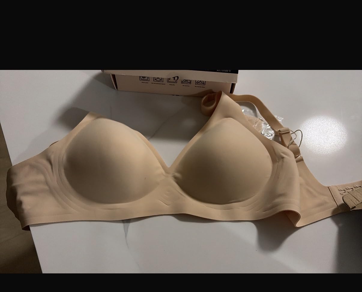 VRCOMFY Jelly Bras for Women Plunge Wireless Push up Comfortable Tshirt Bra customer photo 1