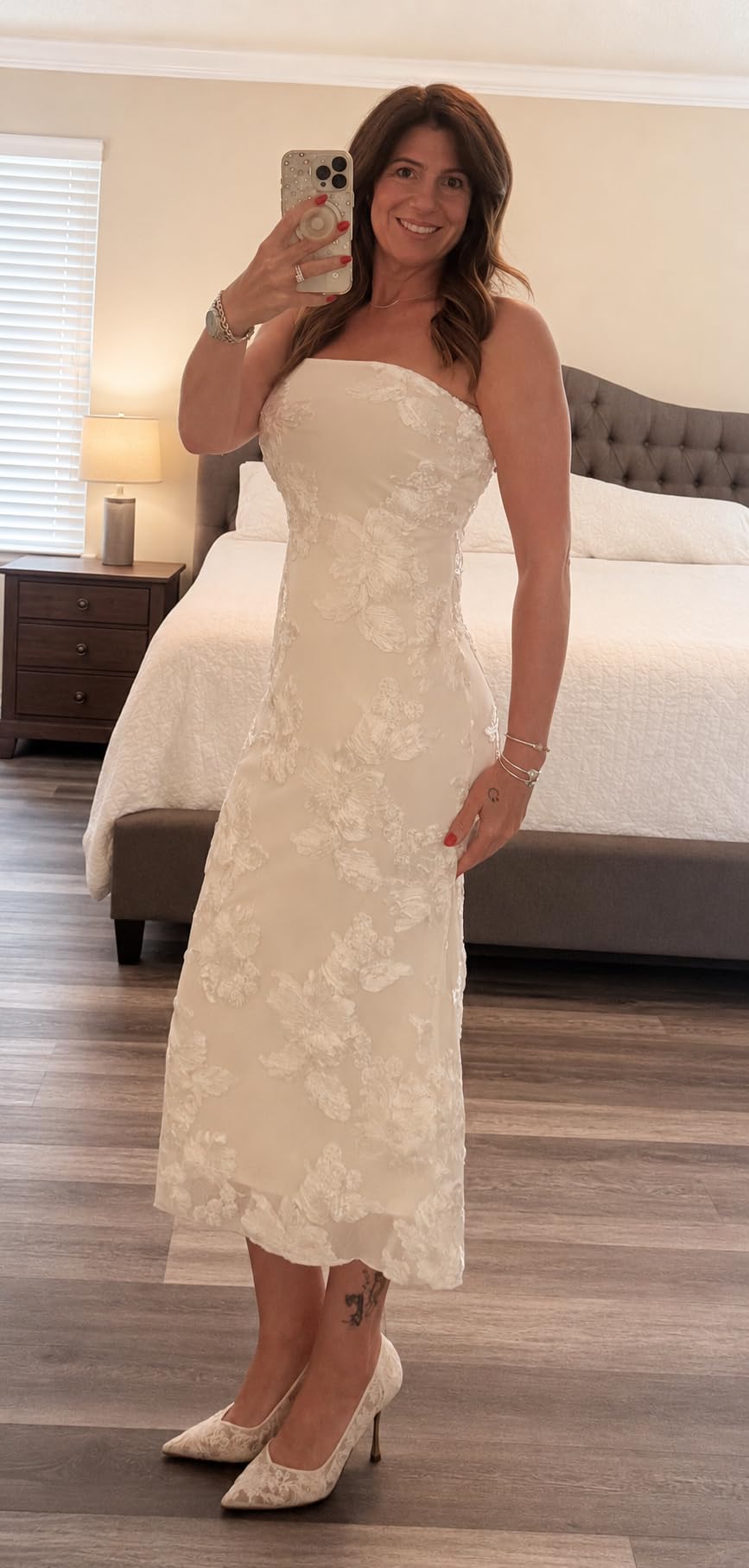 ZESICA 2026 Summer Strapless Floral Cocktail Wedding Guest Dress for Women customer photo 1