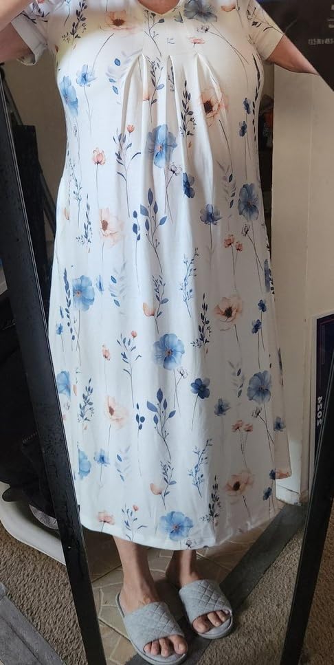 Zeagoo Summer Casual Dress for Womens Floral Midi Sundress with Pockets customer photo 2