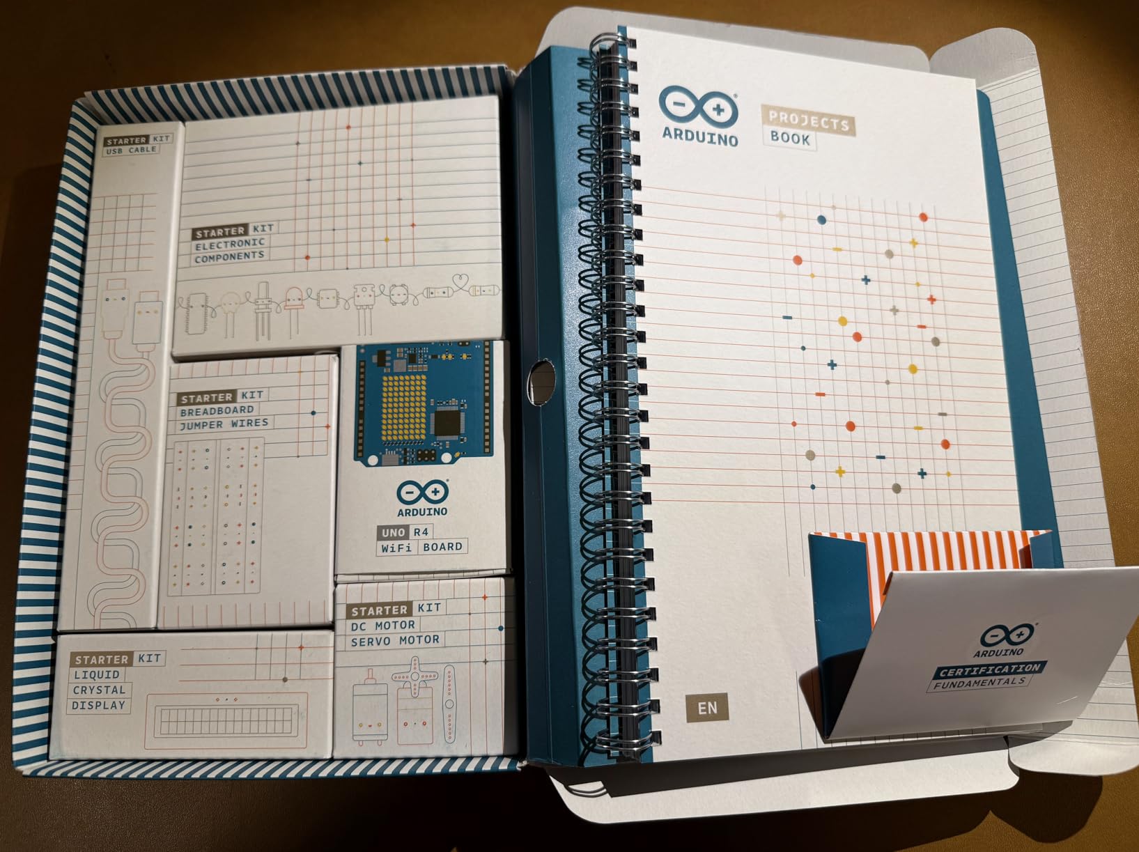 Arduino Starter Kit R4 [K000007_R4] – Learn Electronics and Coding with the UNO R4 WiFi Board, 13 Guided Projects in a Printed Book + Growing Resources Online, Official Certification Voucher customer photo 1